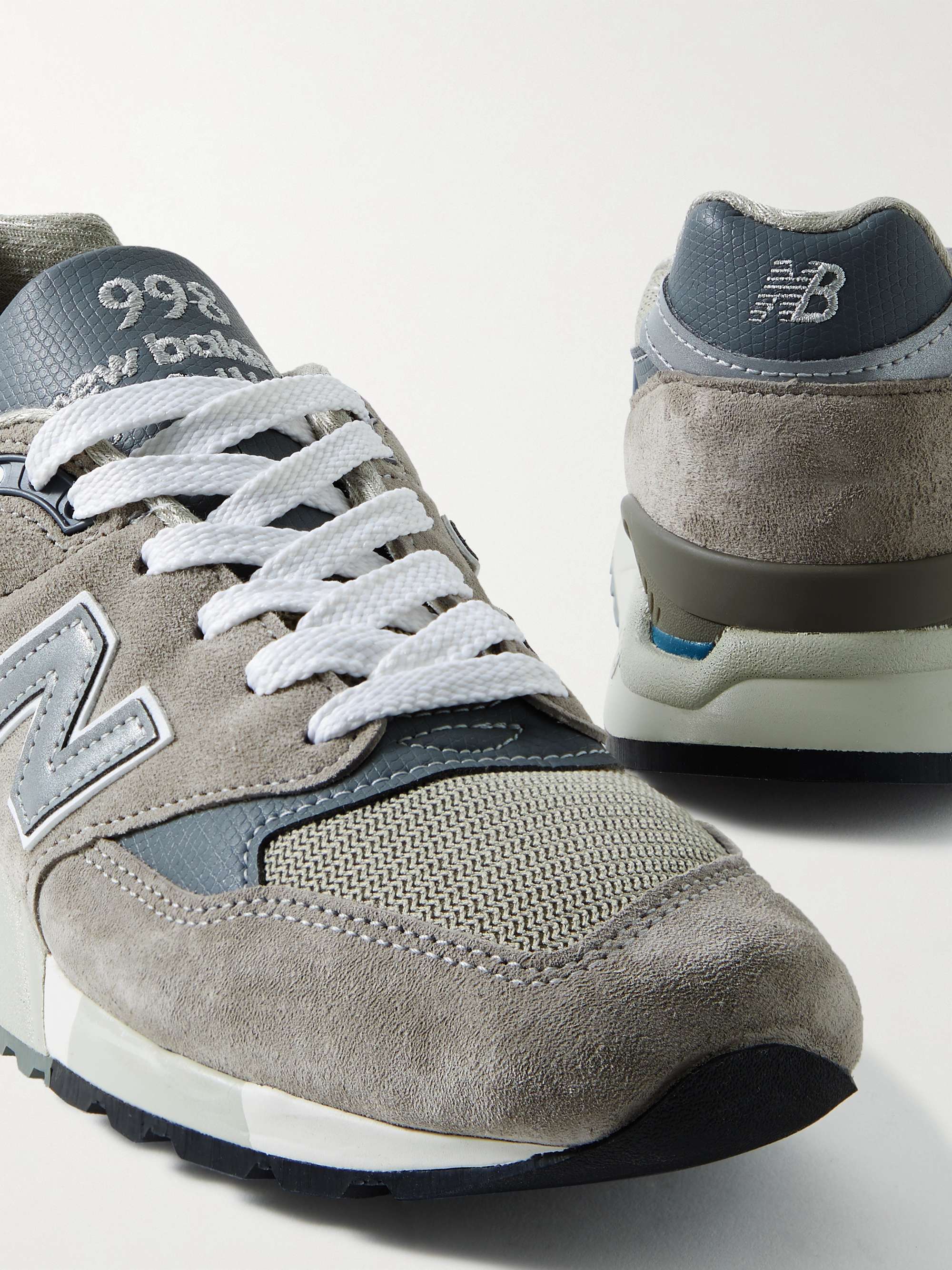 NEW BALANCE Made in USA 998 Core rubber-trimmed leather, mesh and