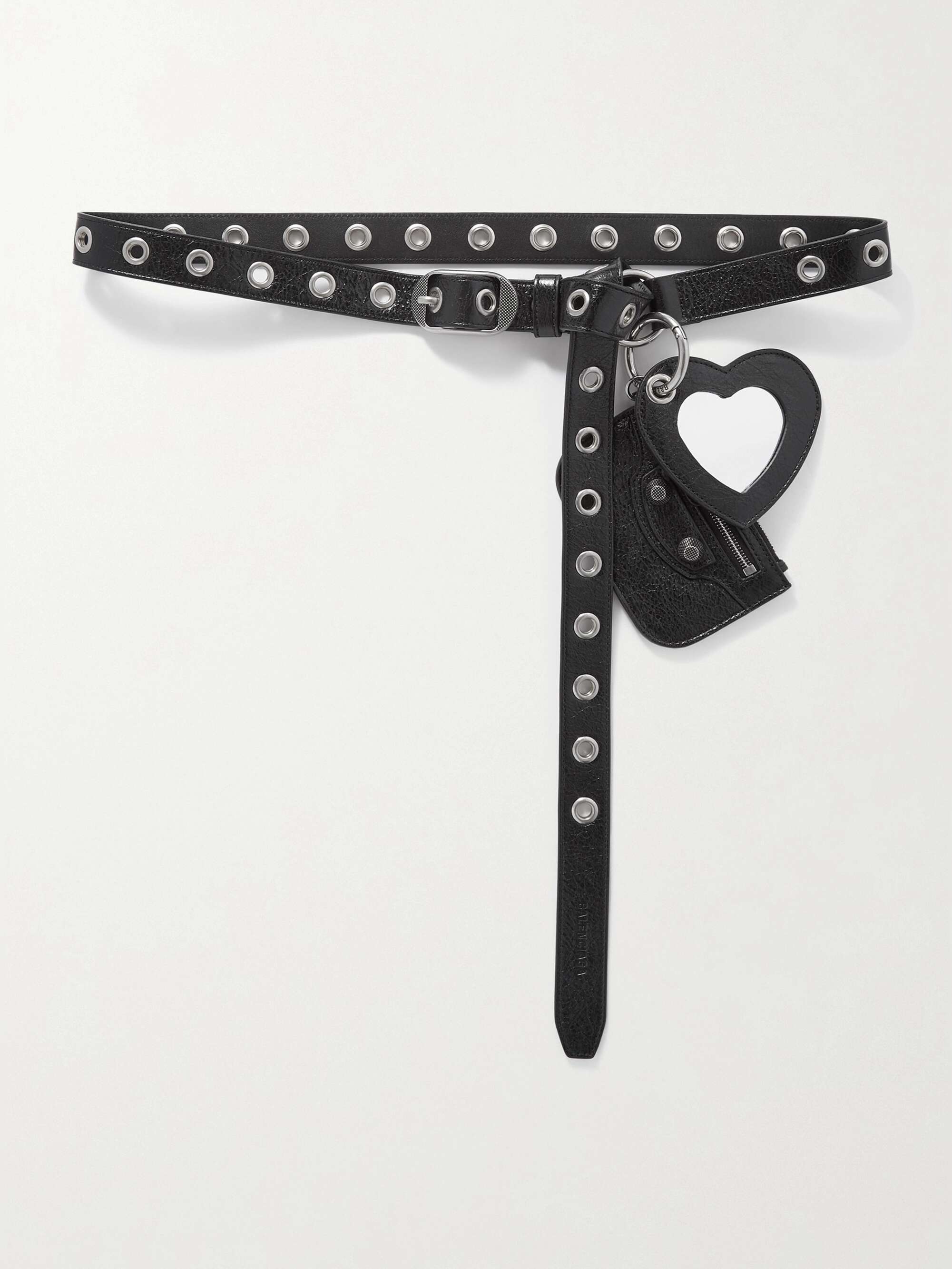 BALENCIAGA Le Cagole embellished crinkled-leather belt | NET-A-PORTER