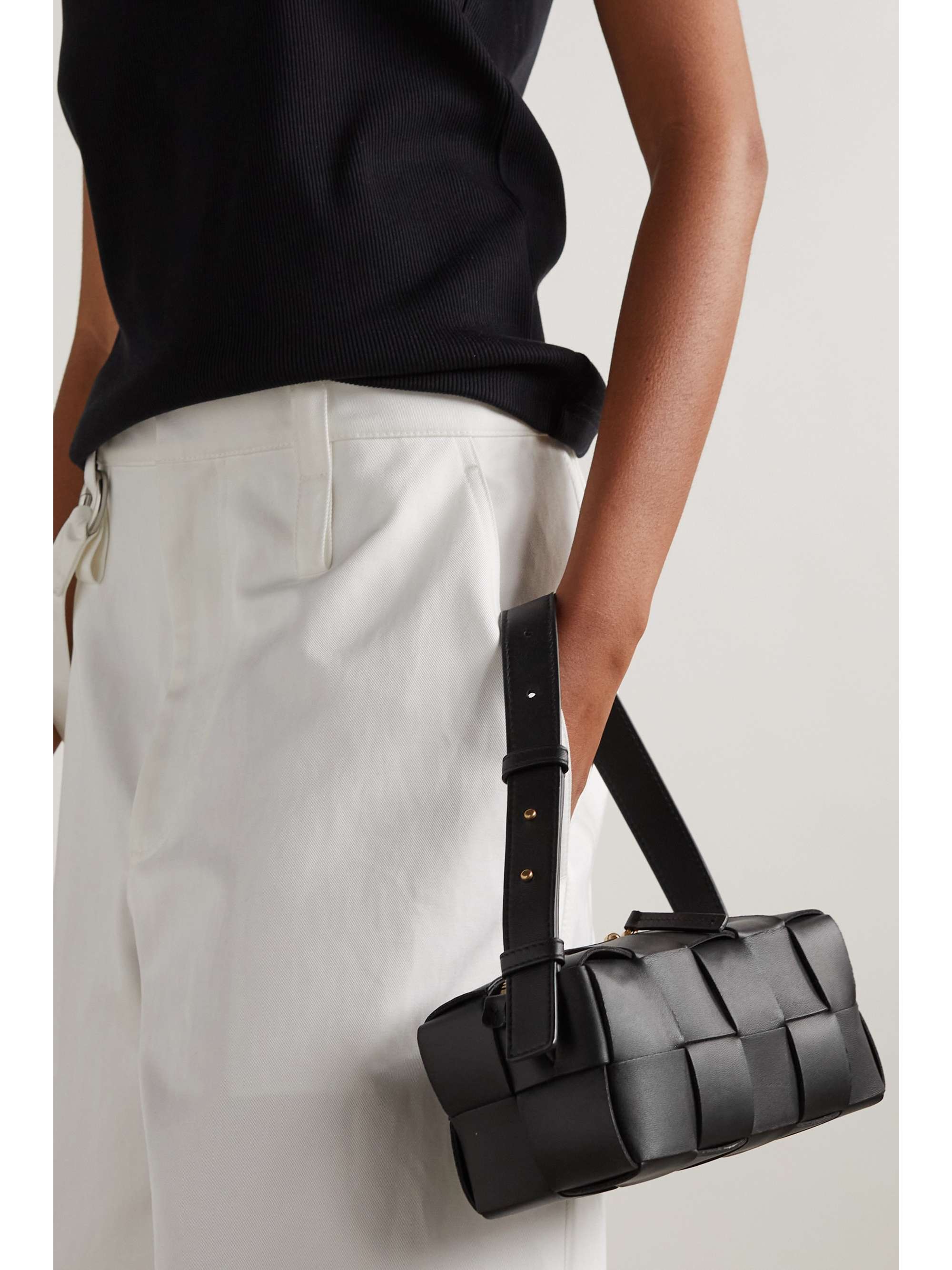BOTTEGA VENETA Brick Cassette small intrecciato leather shoulder