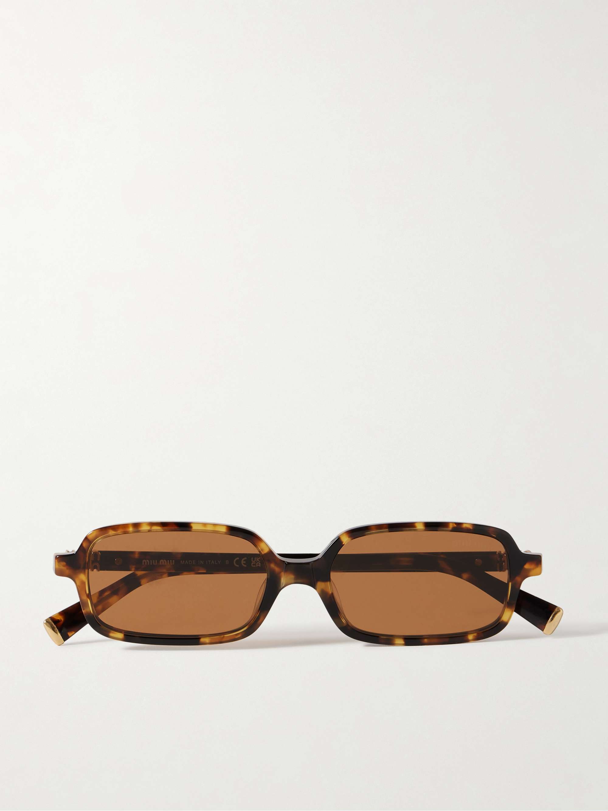 MIU MIU Rectangular-frame tortoiseshell acetate sunglasses | NET-A