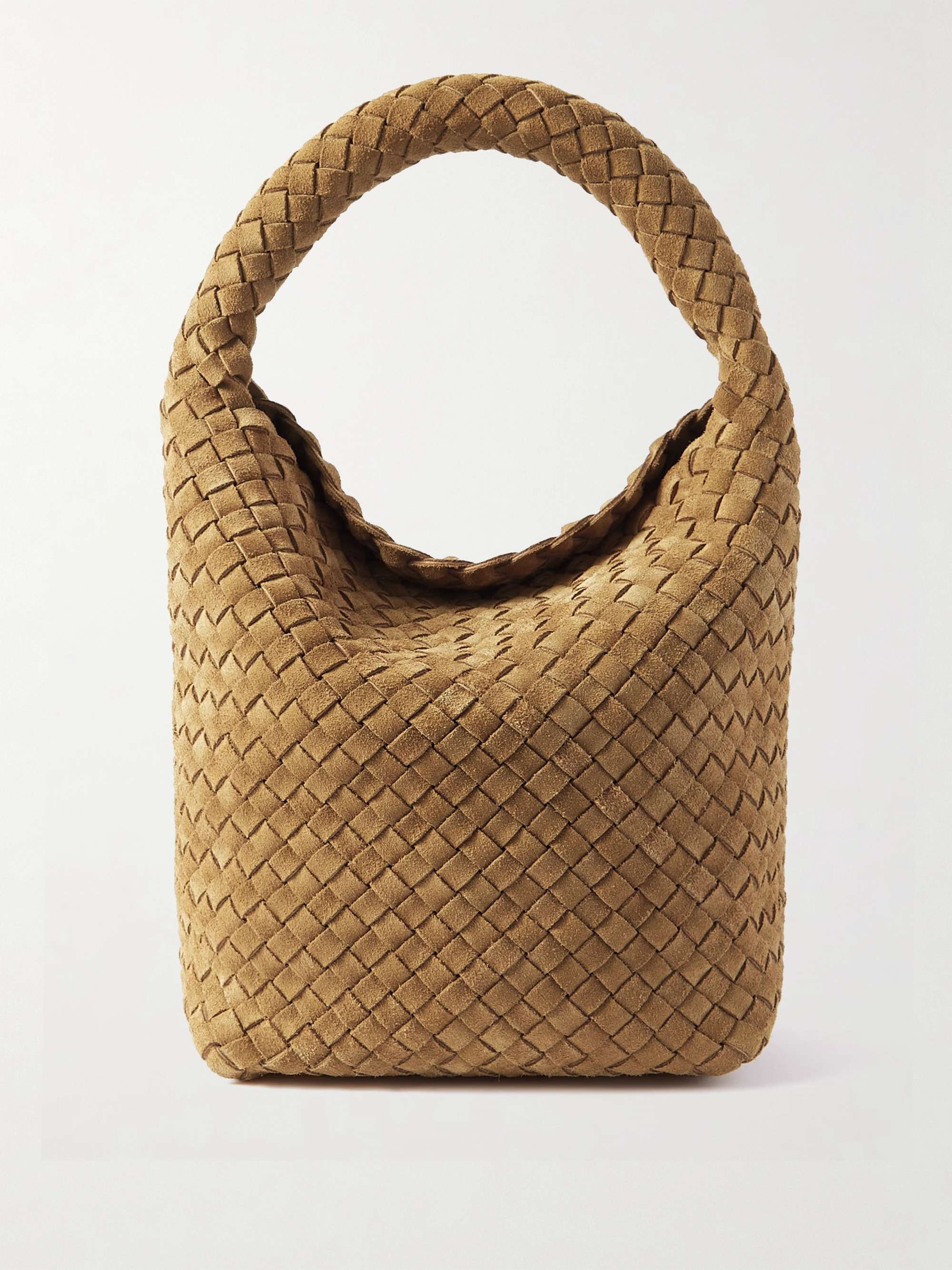 BOTTEGA VENETA Cabat intrecciato suede bucket bag | NET-A-PORTER