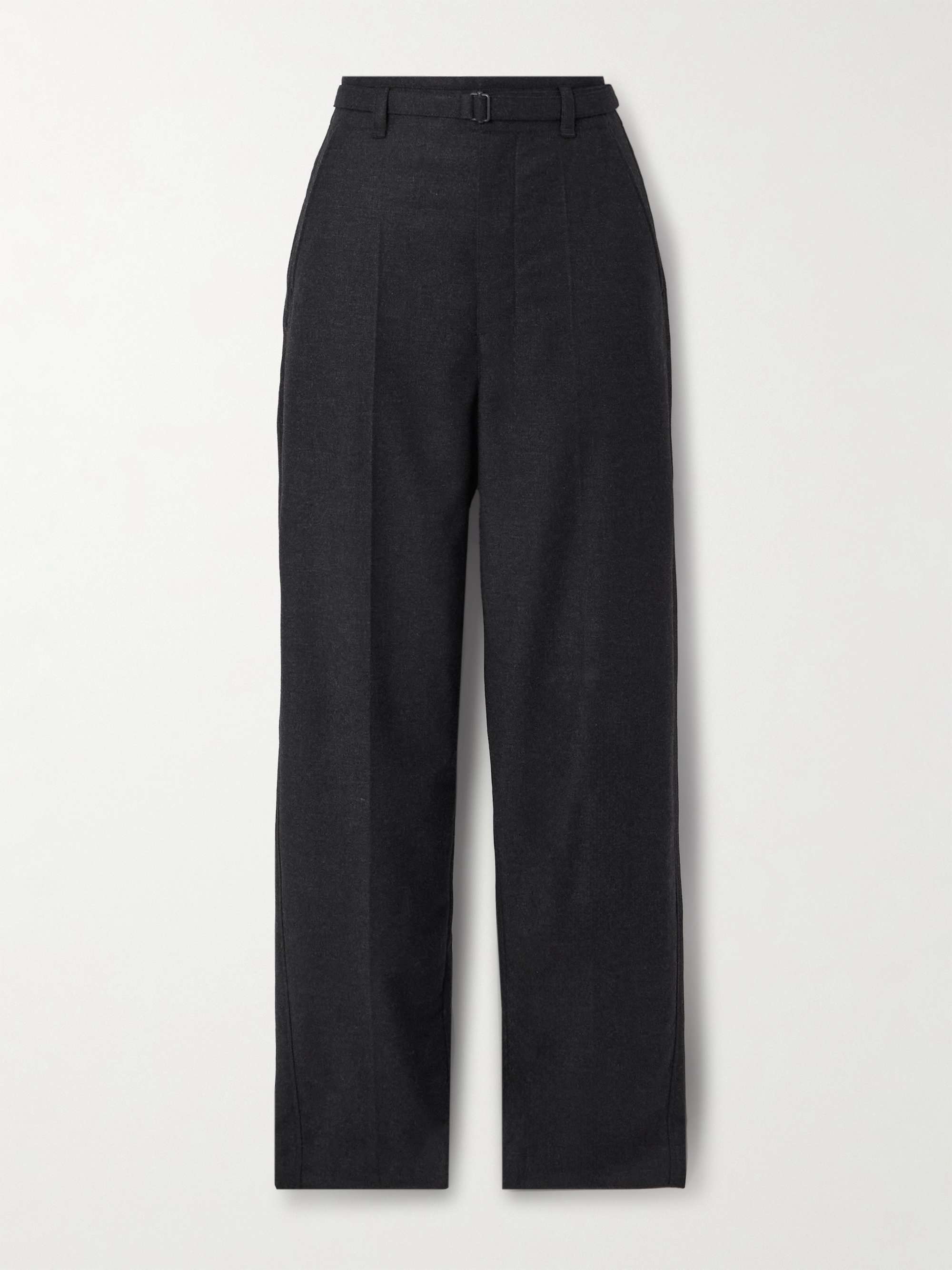 LEMAIRE Belted pleated cashmere-blend tapered pants | NET-A-PORTER