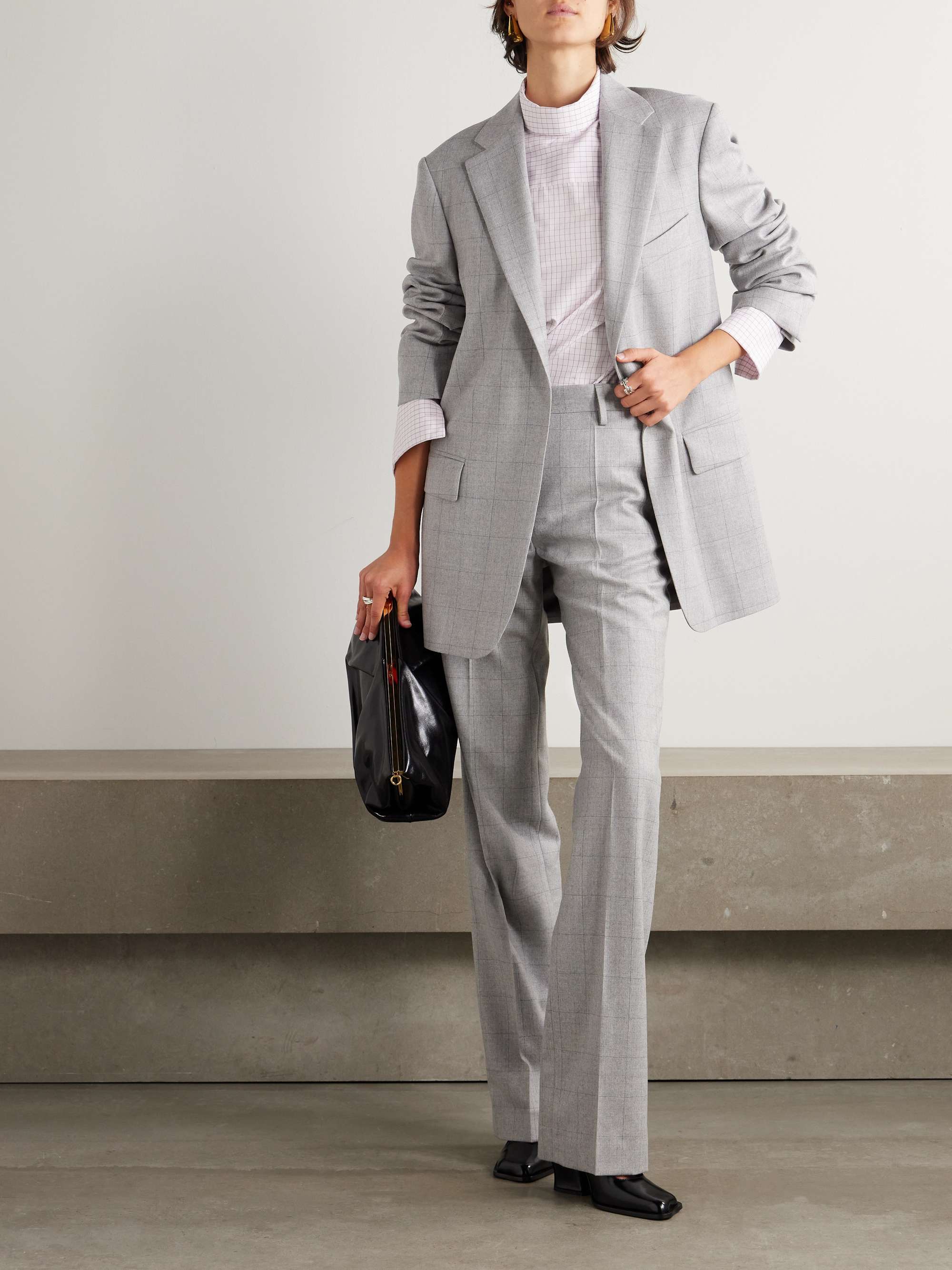 DRIES VAN NOTEN Checked wool-flannel straight-leg pants | NET-A-PORTER