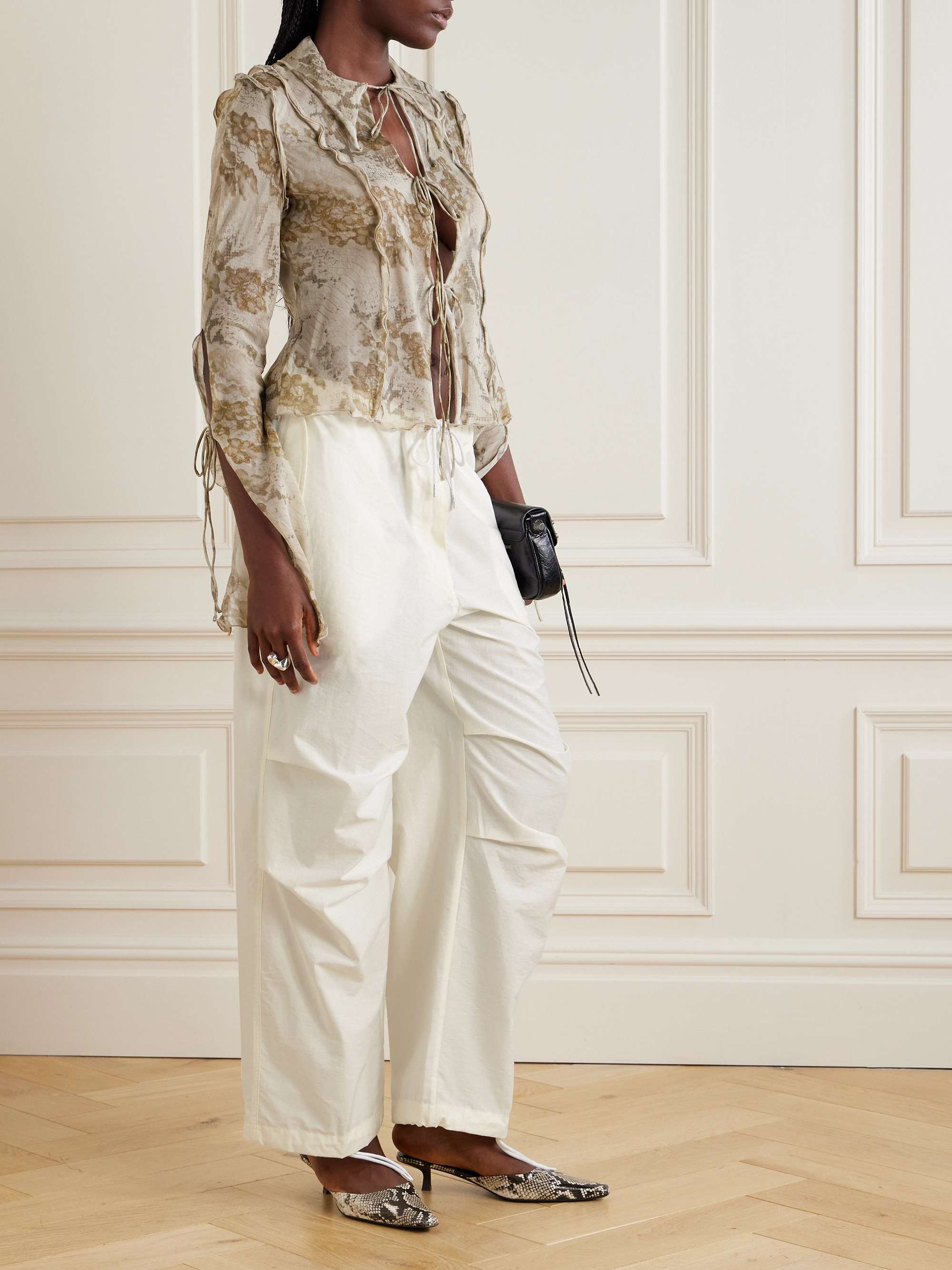 ACNE STUDIOS Cotton-blend wide-leg pants | NET-A-PORTER