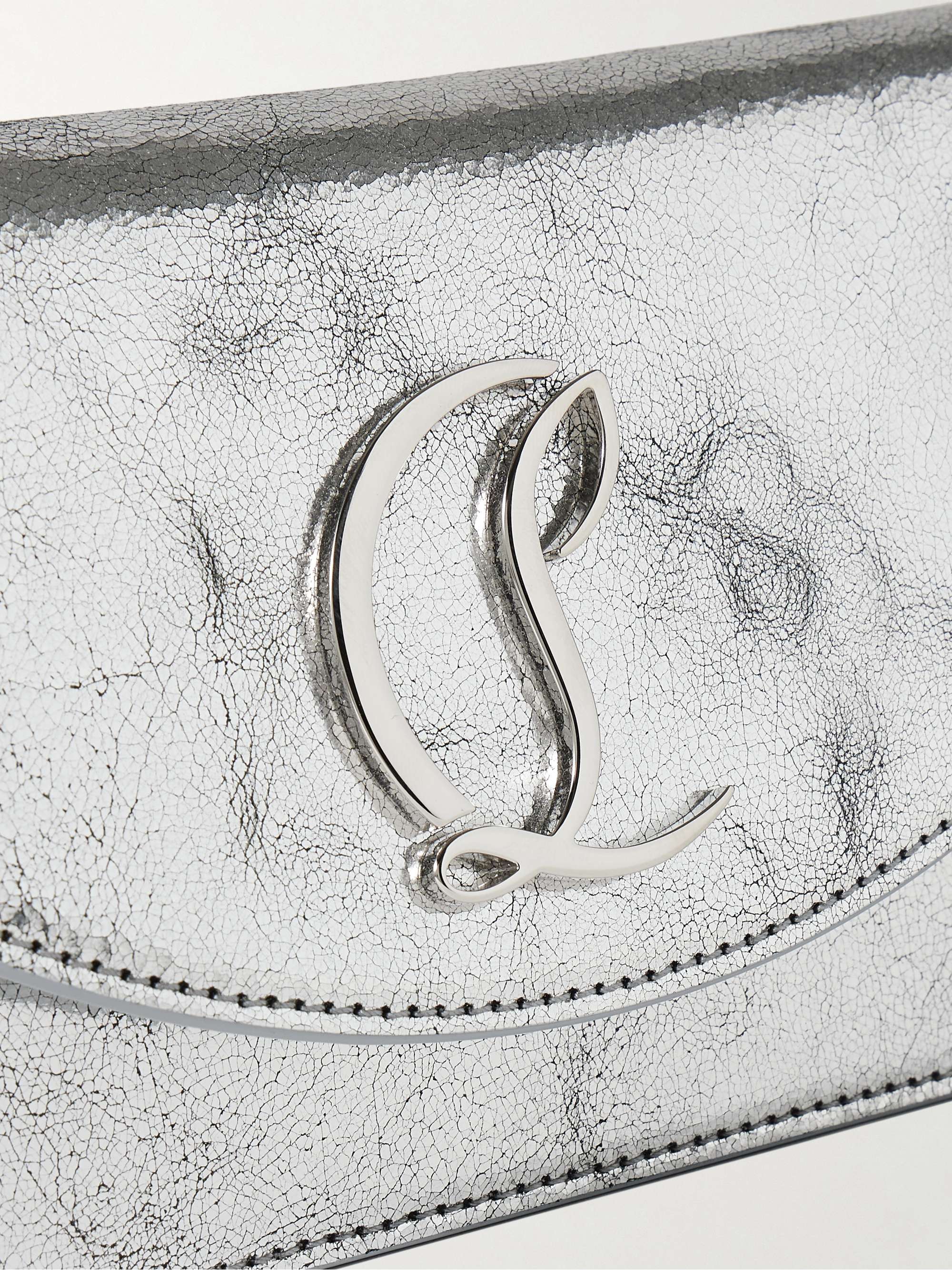 CHRISTIAN LOUBOUTIN Loubi54 embellished metallic cracked-leather