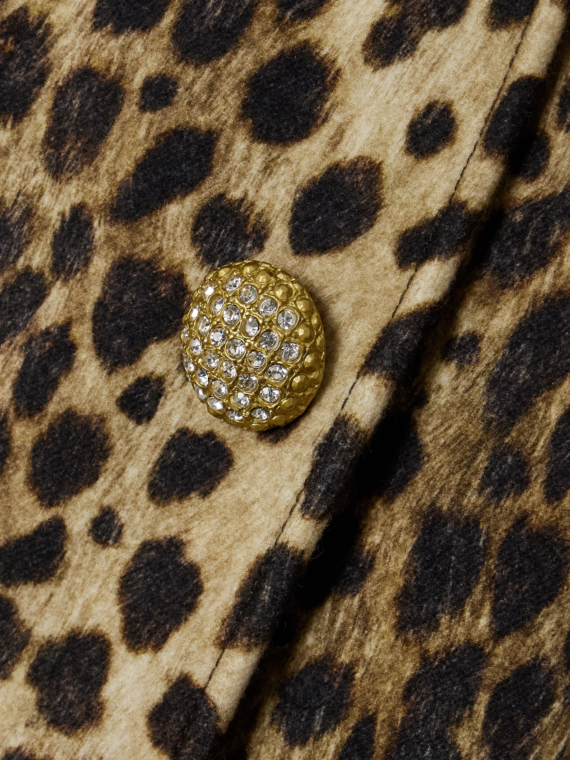 Valentino Garavani - Leopard-print plush-trimmed wool-felt jacket