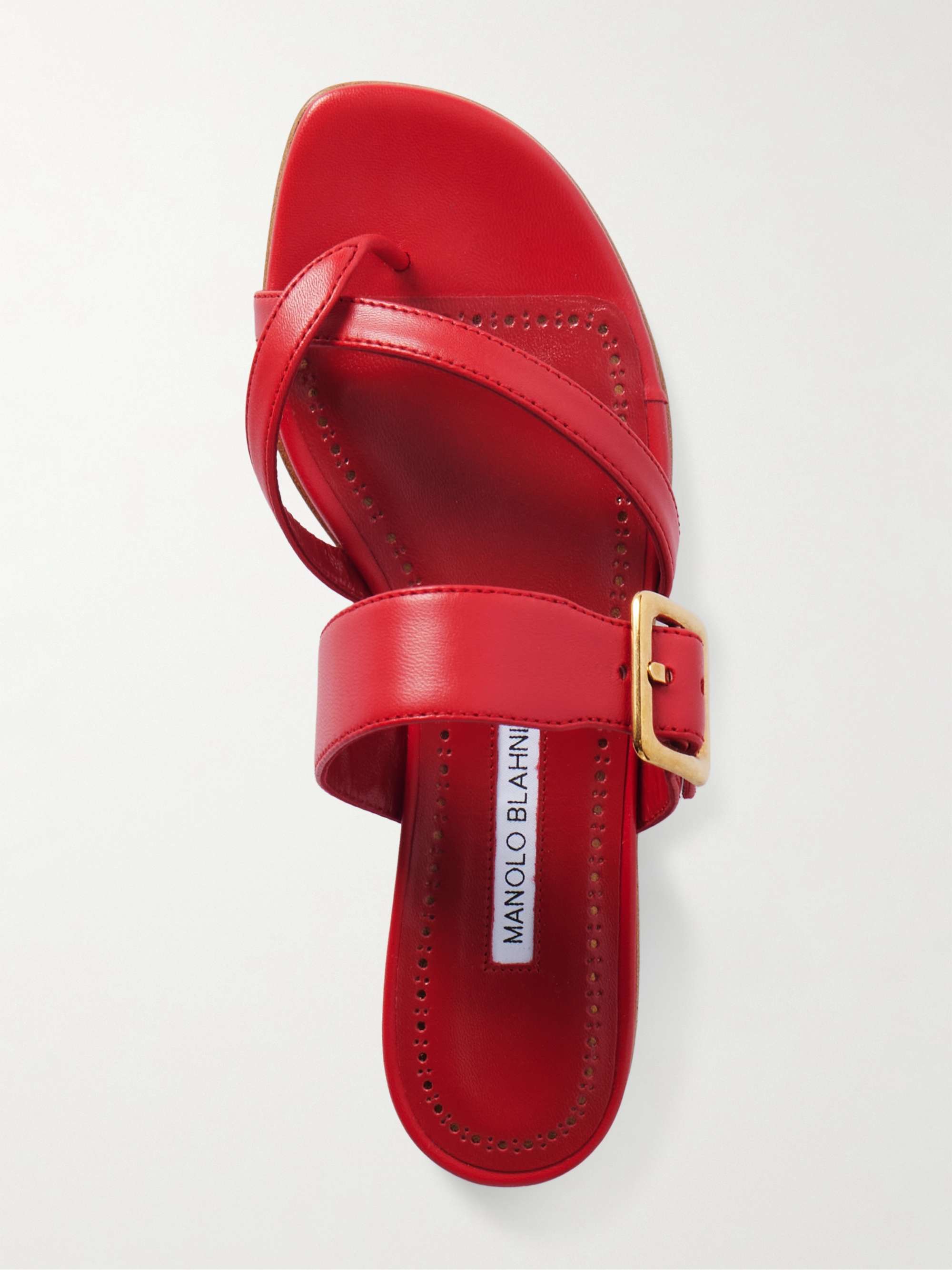 MANOLO BLAHNIK Thalusa leather sandals | NET-A-PORTER