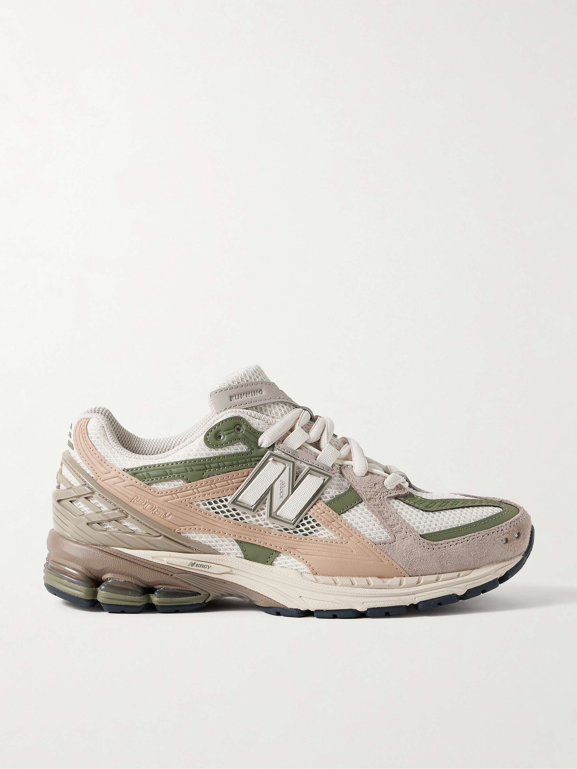 NEW BALANCE 1906 rubber, leather and shell-trimmed mesh sneakers