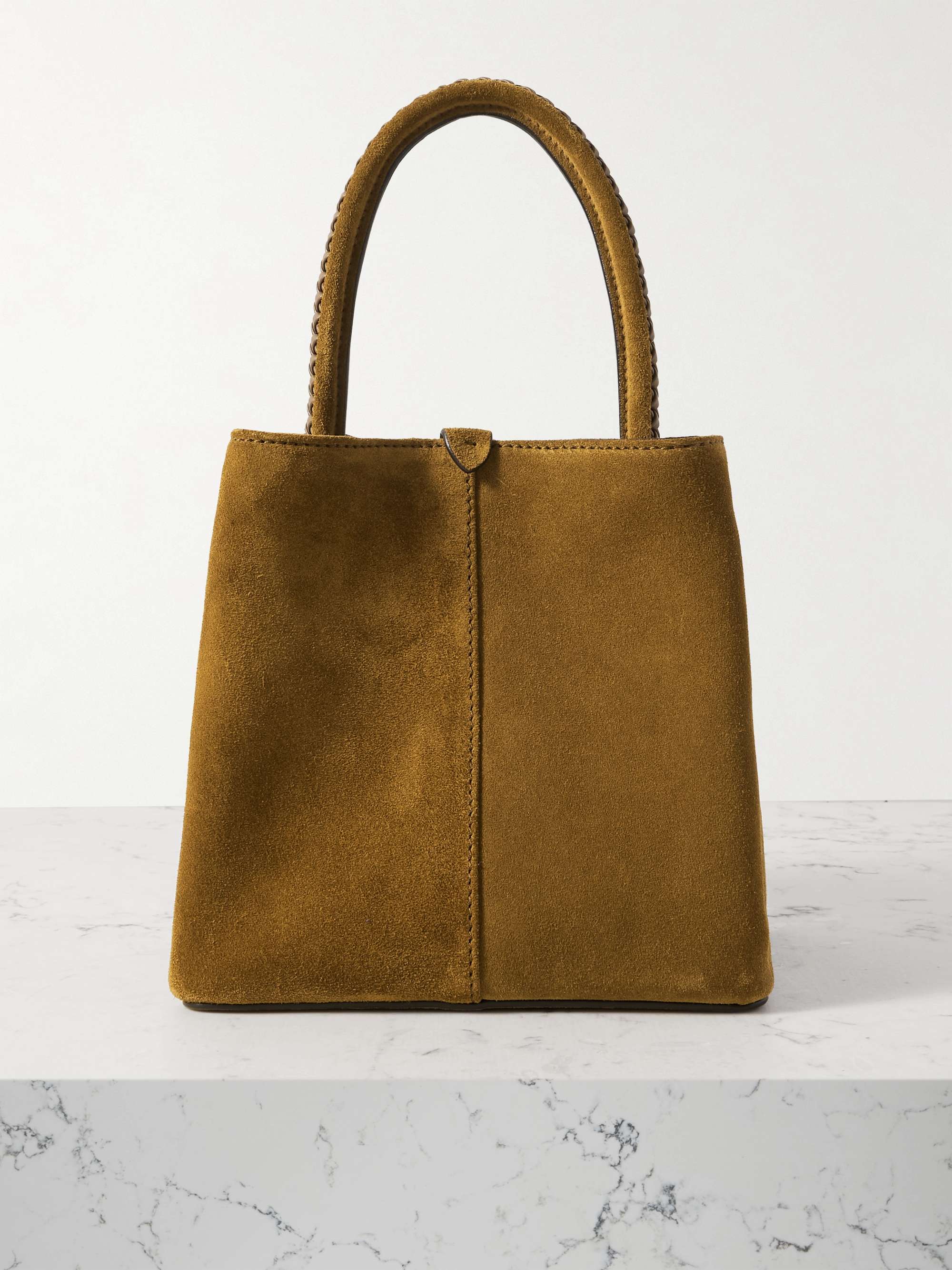 MÉTIER Vérité mini braided leather-trimmed suede tote | NET-A-PORTER
