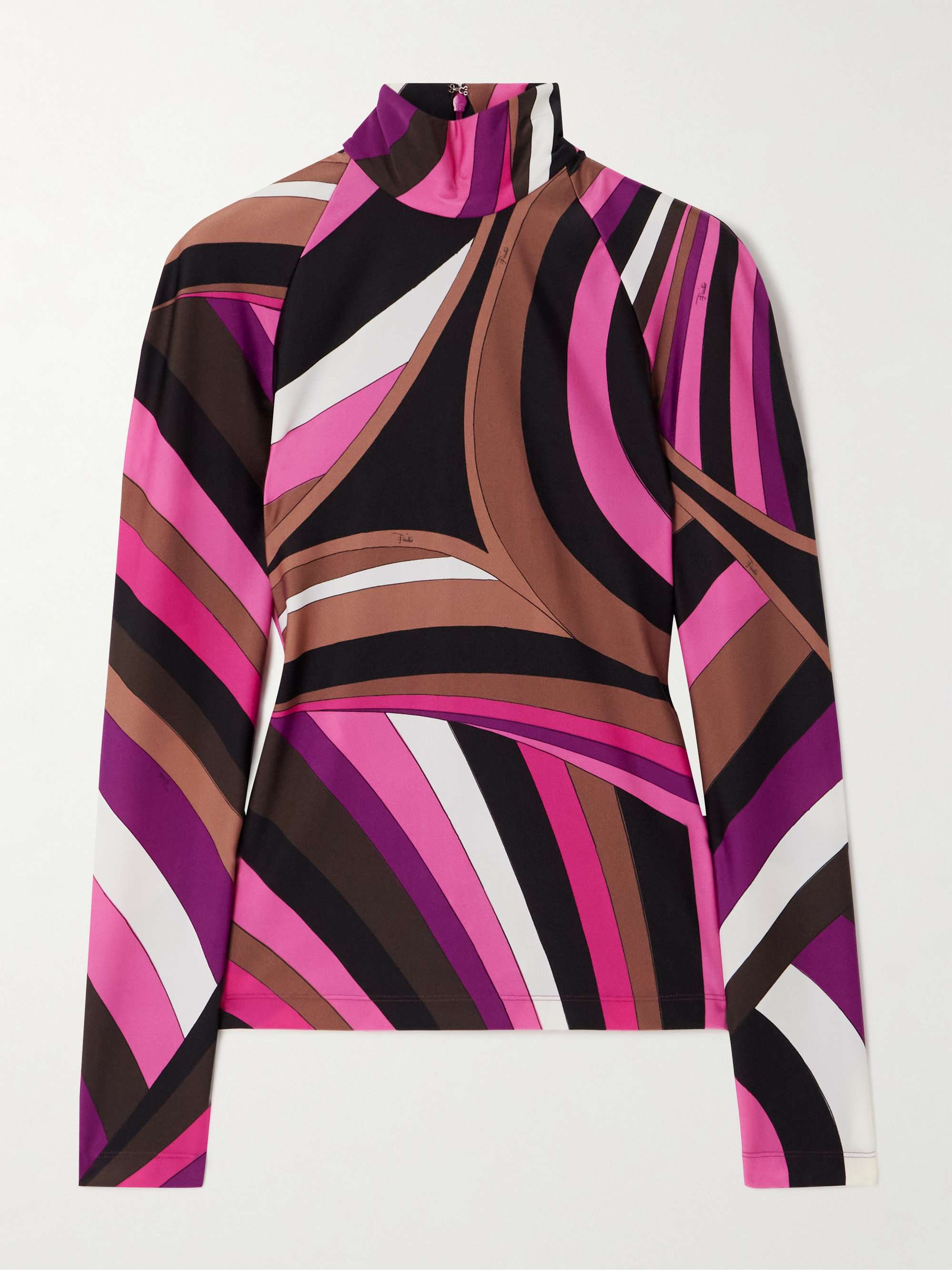 PUCCI Printed stretch-jersey turtleneck top | NET-A-PORTER