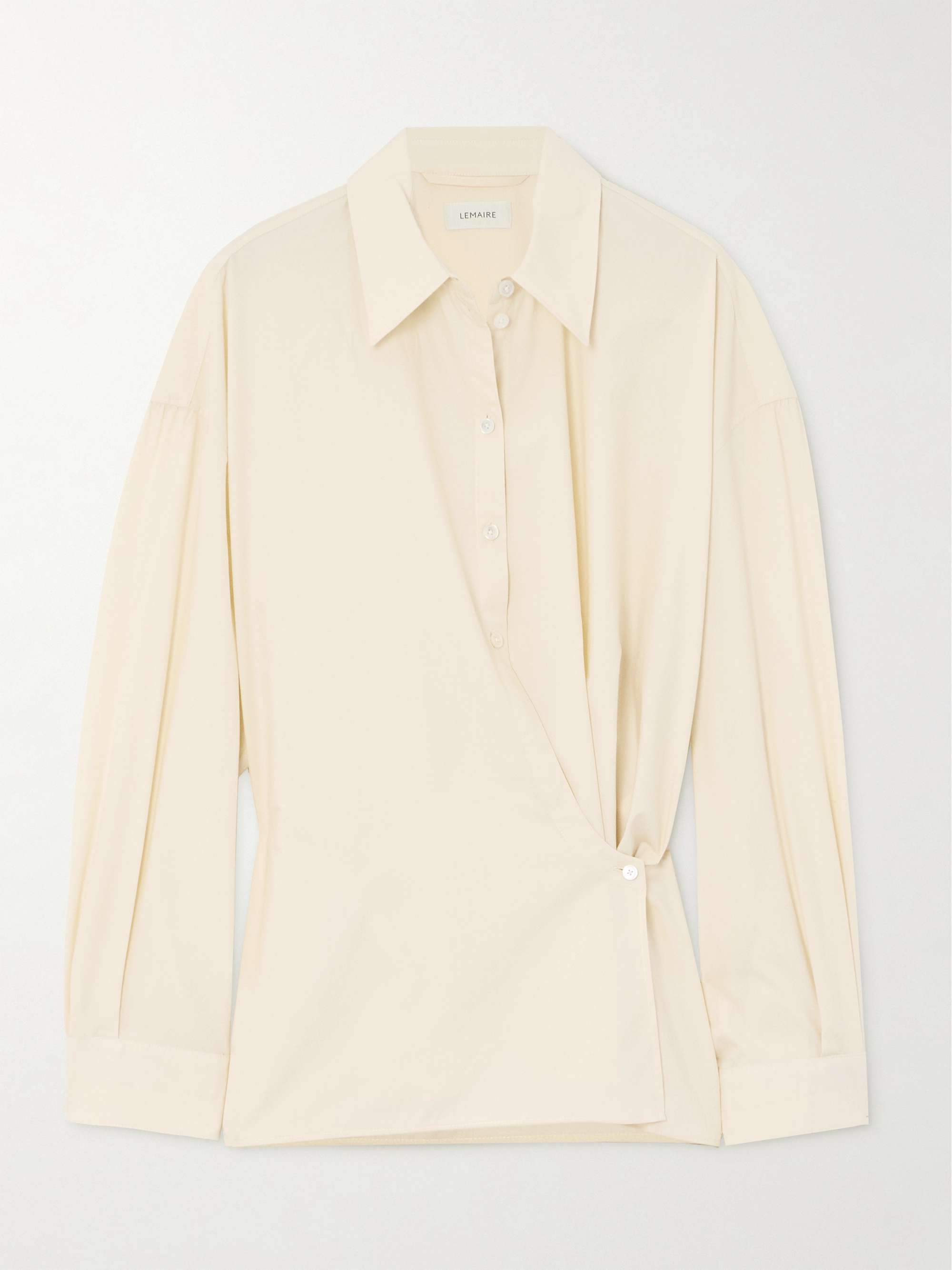 LEMAIRE Wrap-effect cotton-poplin shirt | NET-A-PORTER