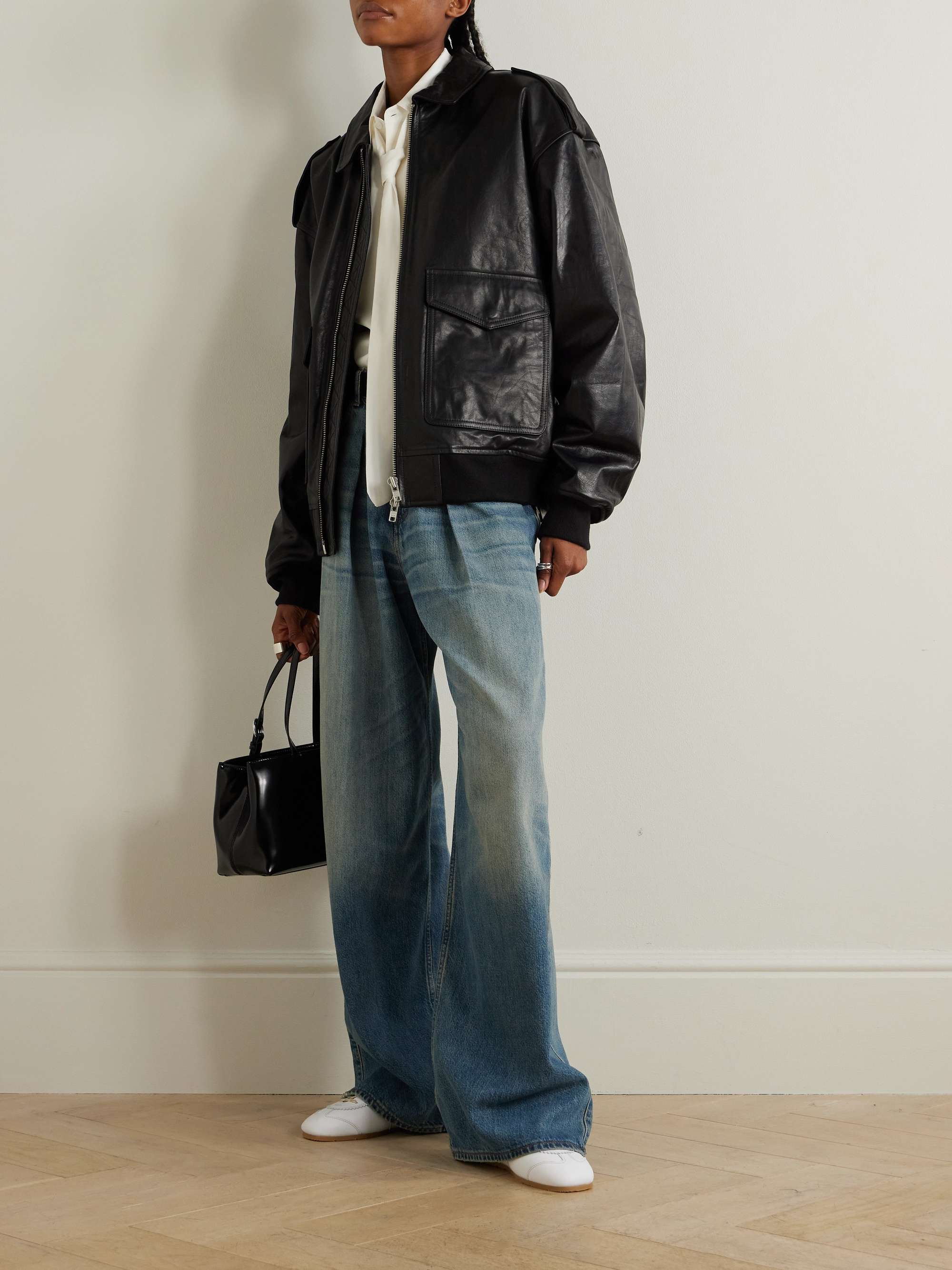 THE FRANKIE SHOP Viper oversized leather jacket | NET-A-PORTER