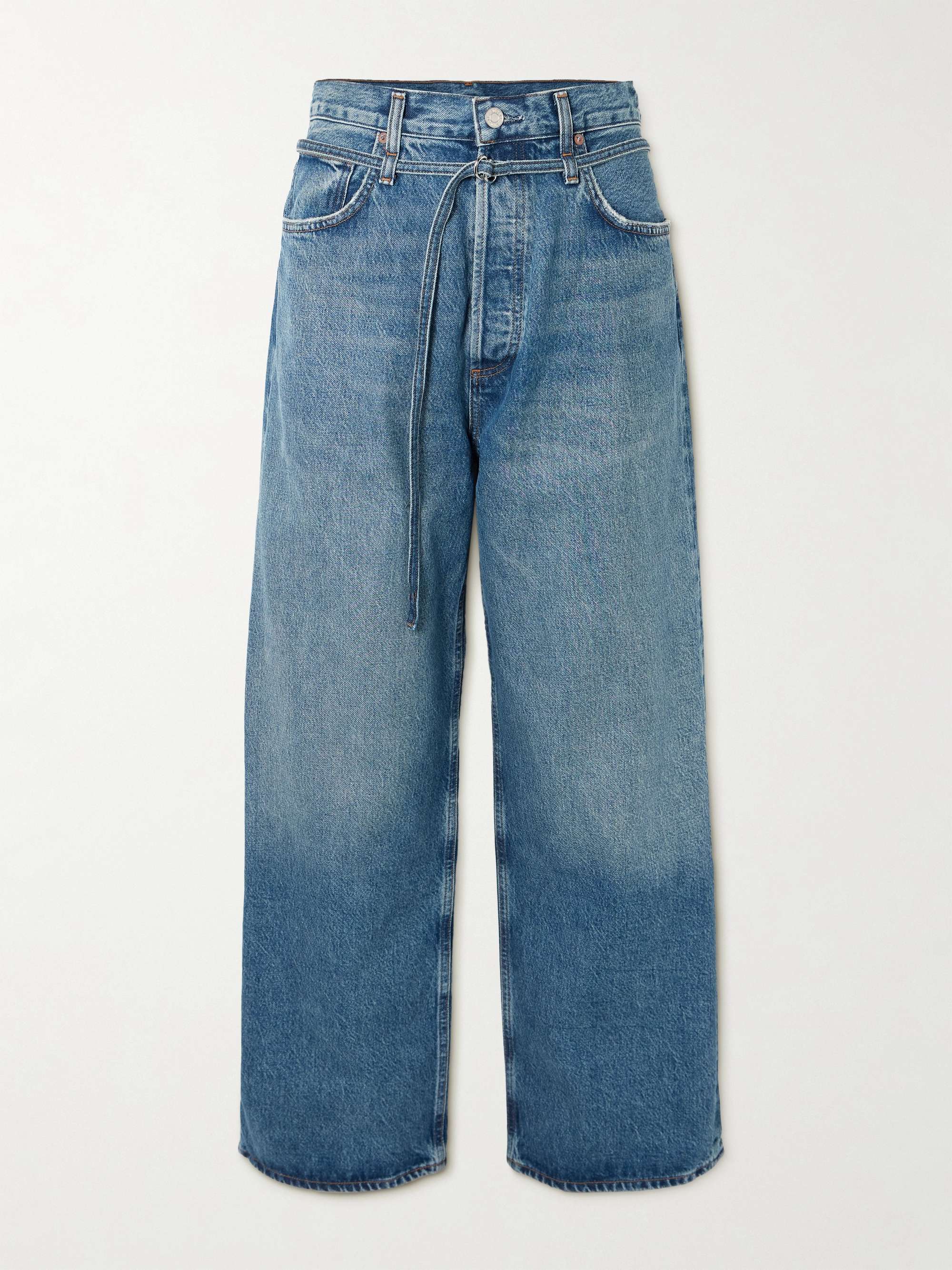 AGOLDE Emmi belted high-rise wide-leg jeans | NET-A-PORTER