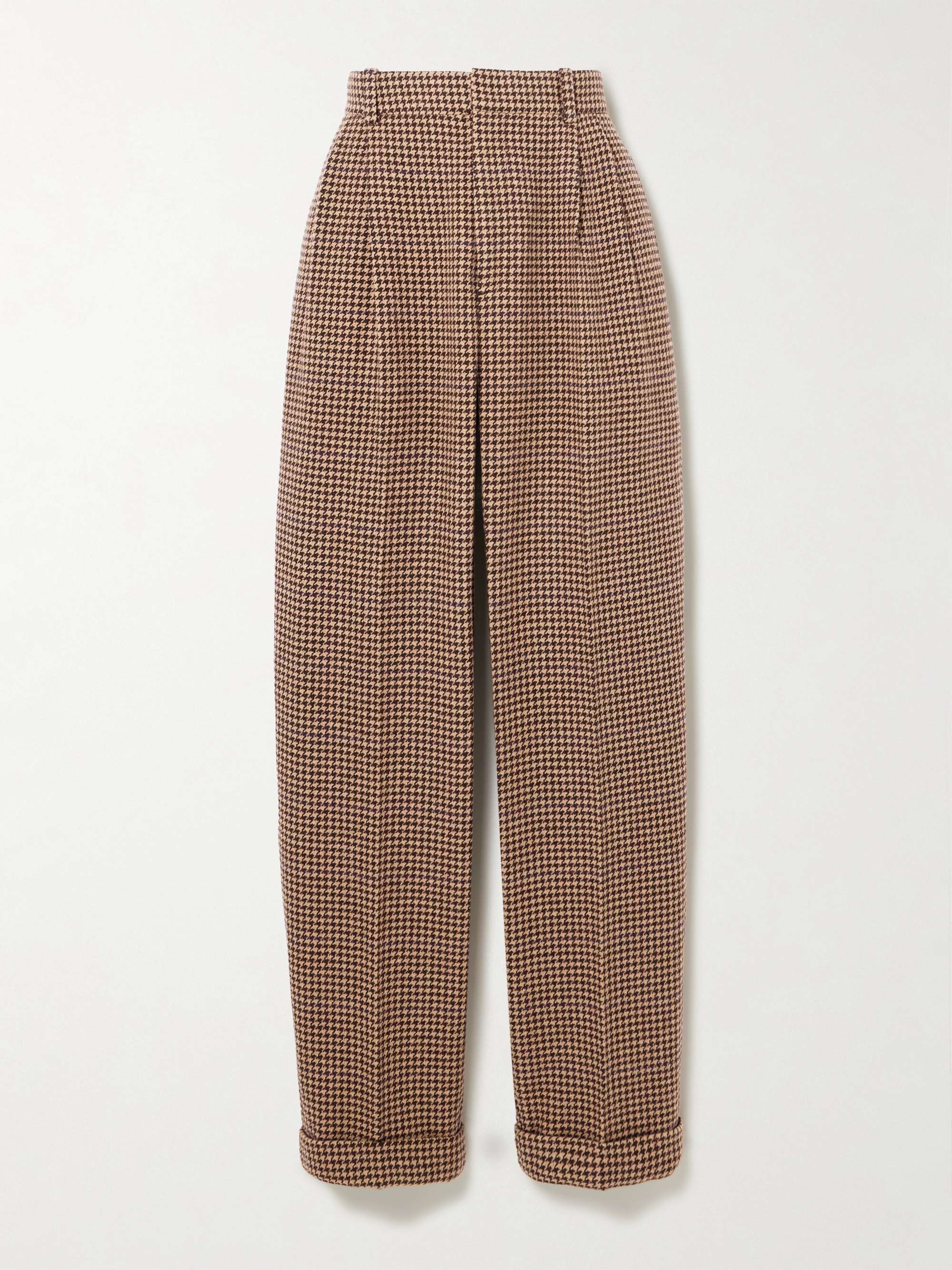POLO RALPH LAUREN Pleated houndstooth tweed tapered pants | NET-A