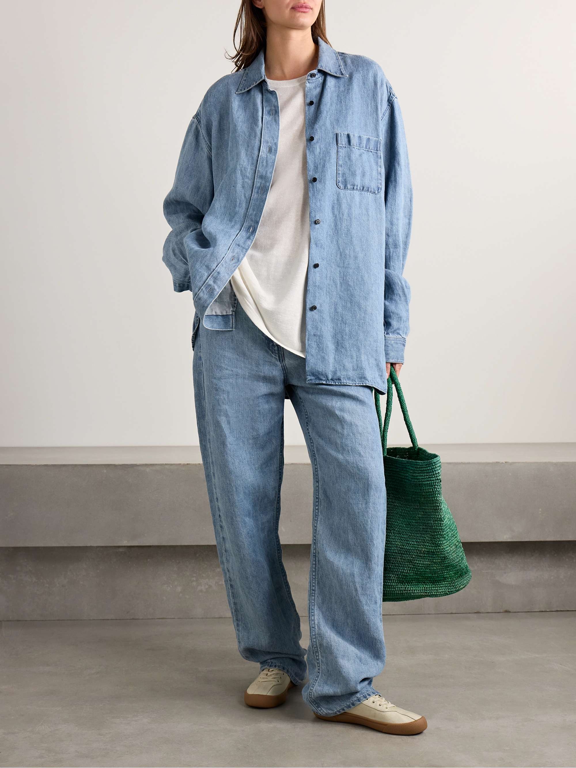 THE ROW Nesson linen-chambray shirt | NET-A-PORTER