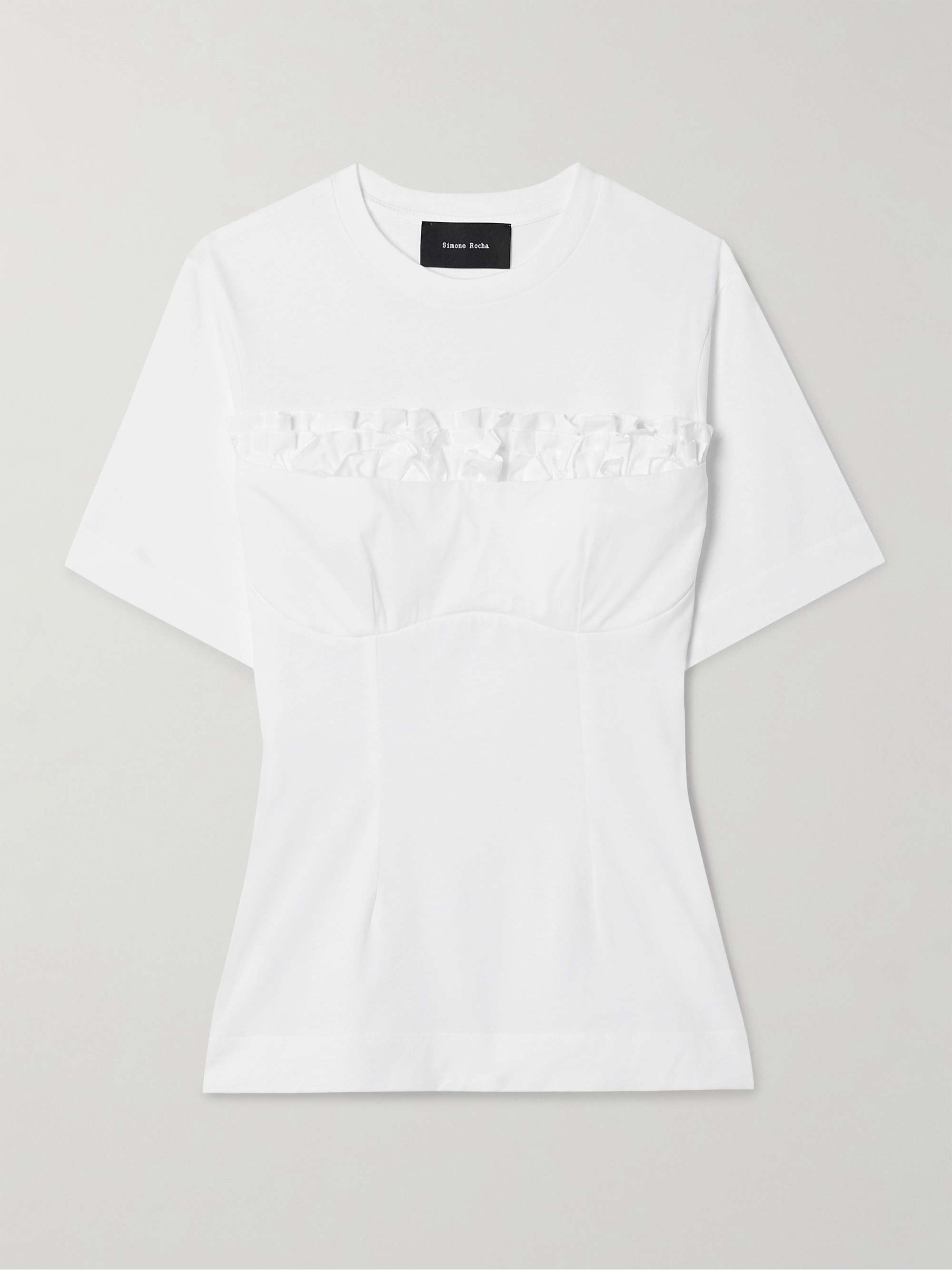 SIMONE ROCHA Ruffled cotton-jersey T-shirt | NET-A-PORTER
