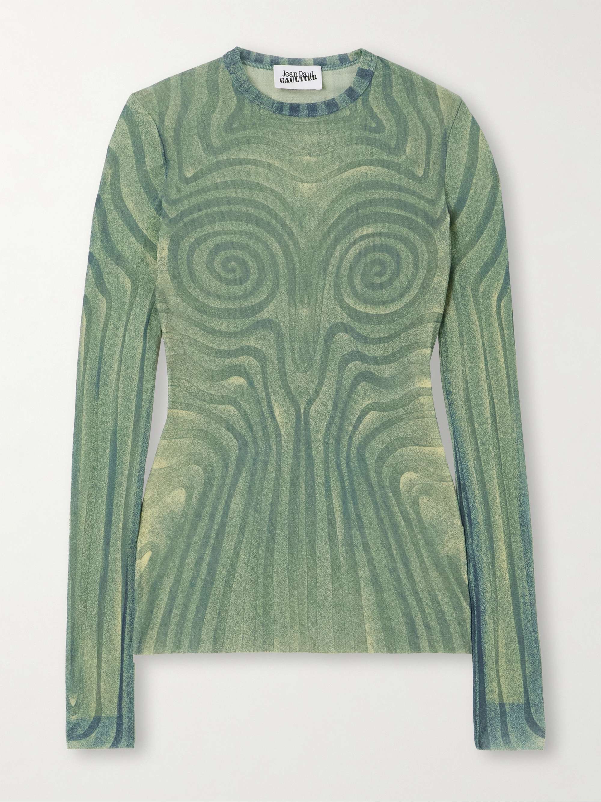 JEAN PAUL GAULTIER Printed mesh top | NET-A-PORTER