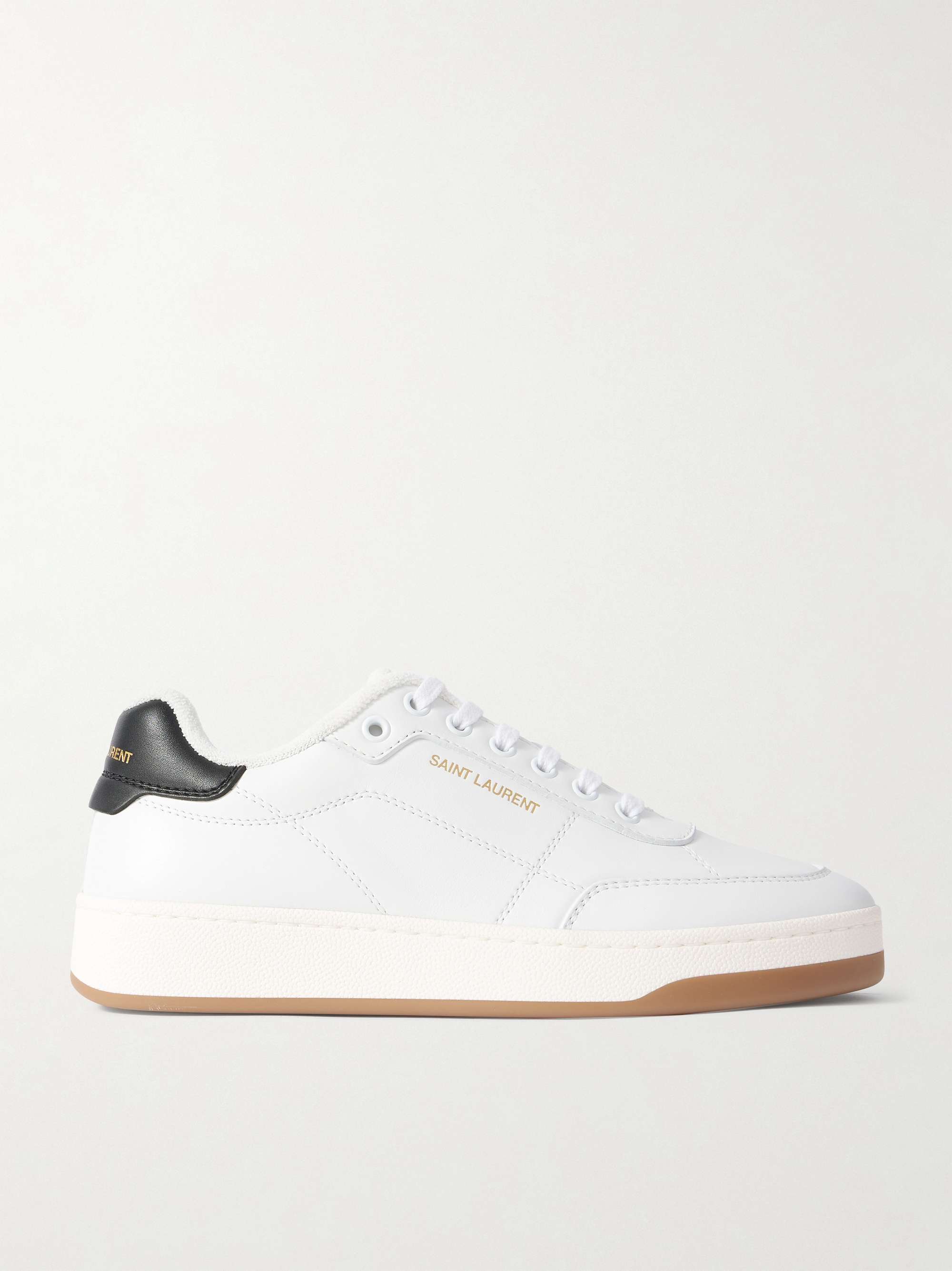 SAINT LAURENT SL/61 logo-print leather sneakers | NET-A-PORTER
