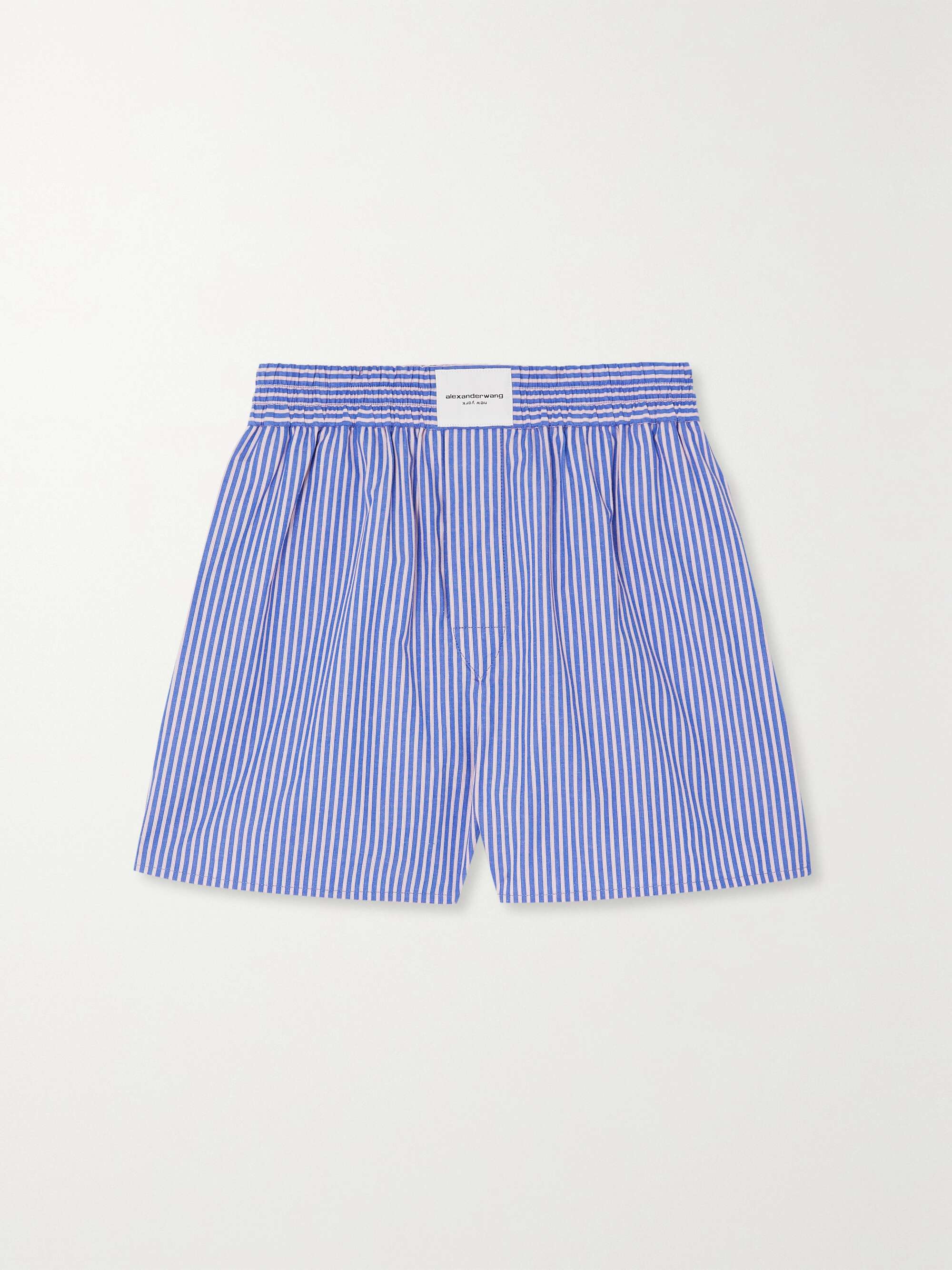 T BY ALEXANDER WANG Striped cotton-poplin shorts | NET-A-PORTER