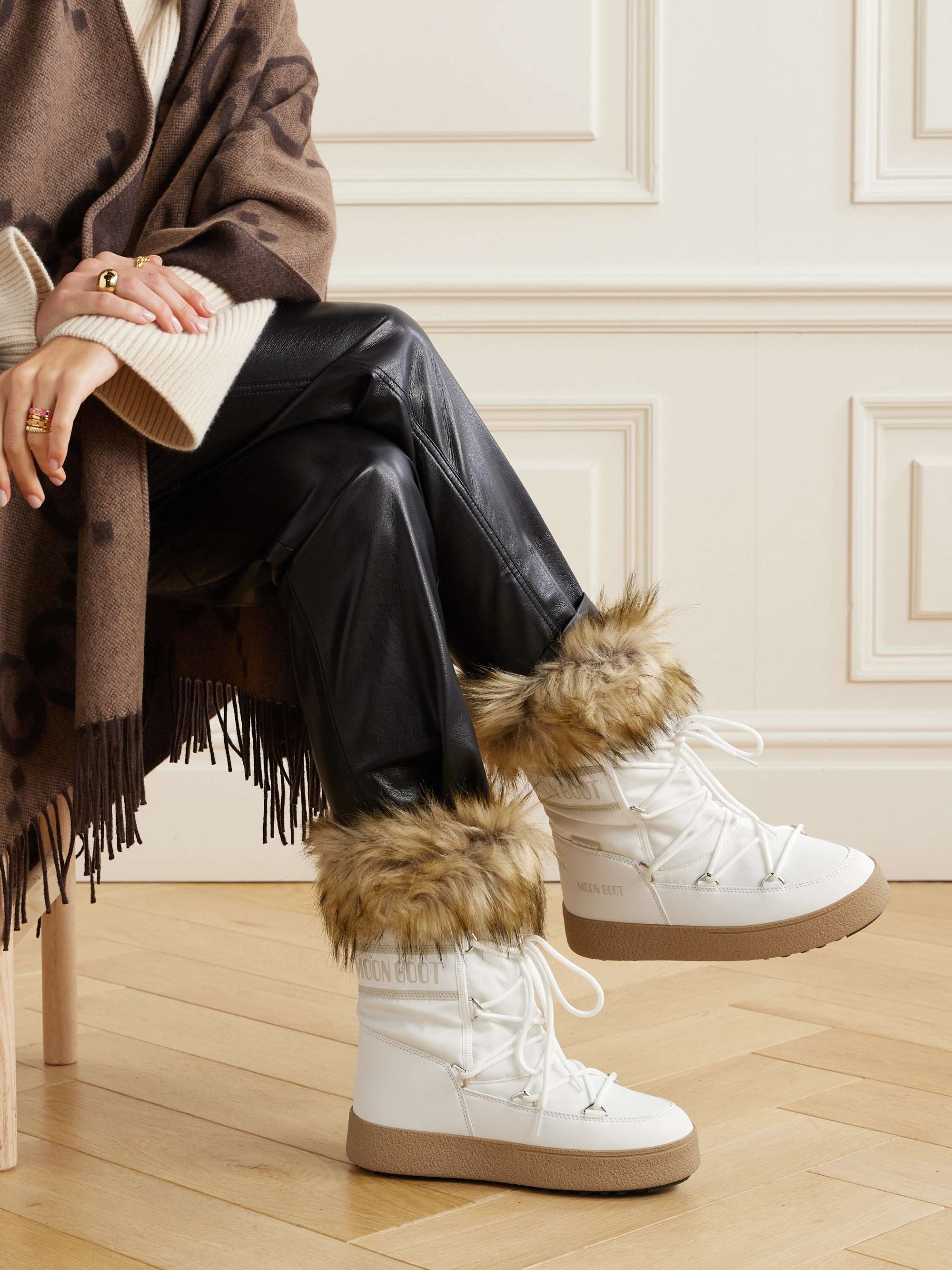 MOON BOOT LTrack Monaco faux fur-trimmed shell and faux leather