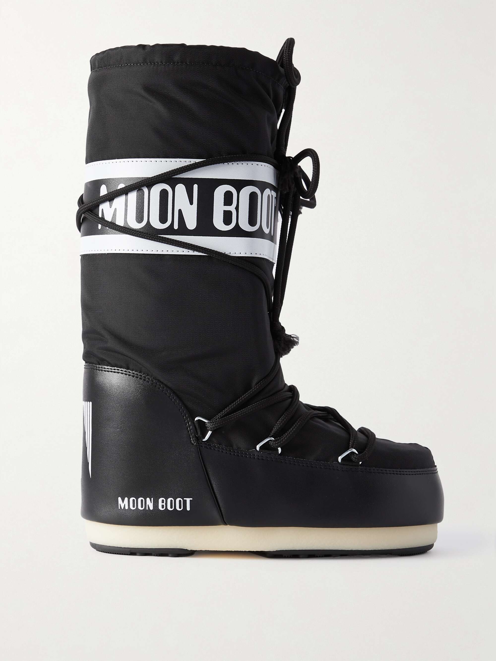 MOON BOOT Icon shell and faux leather snow boots | NET-A-PORTER