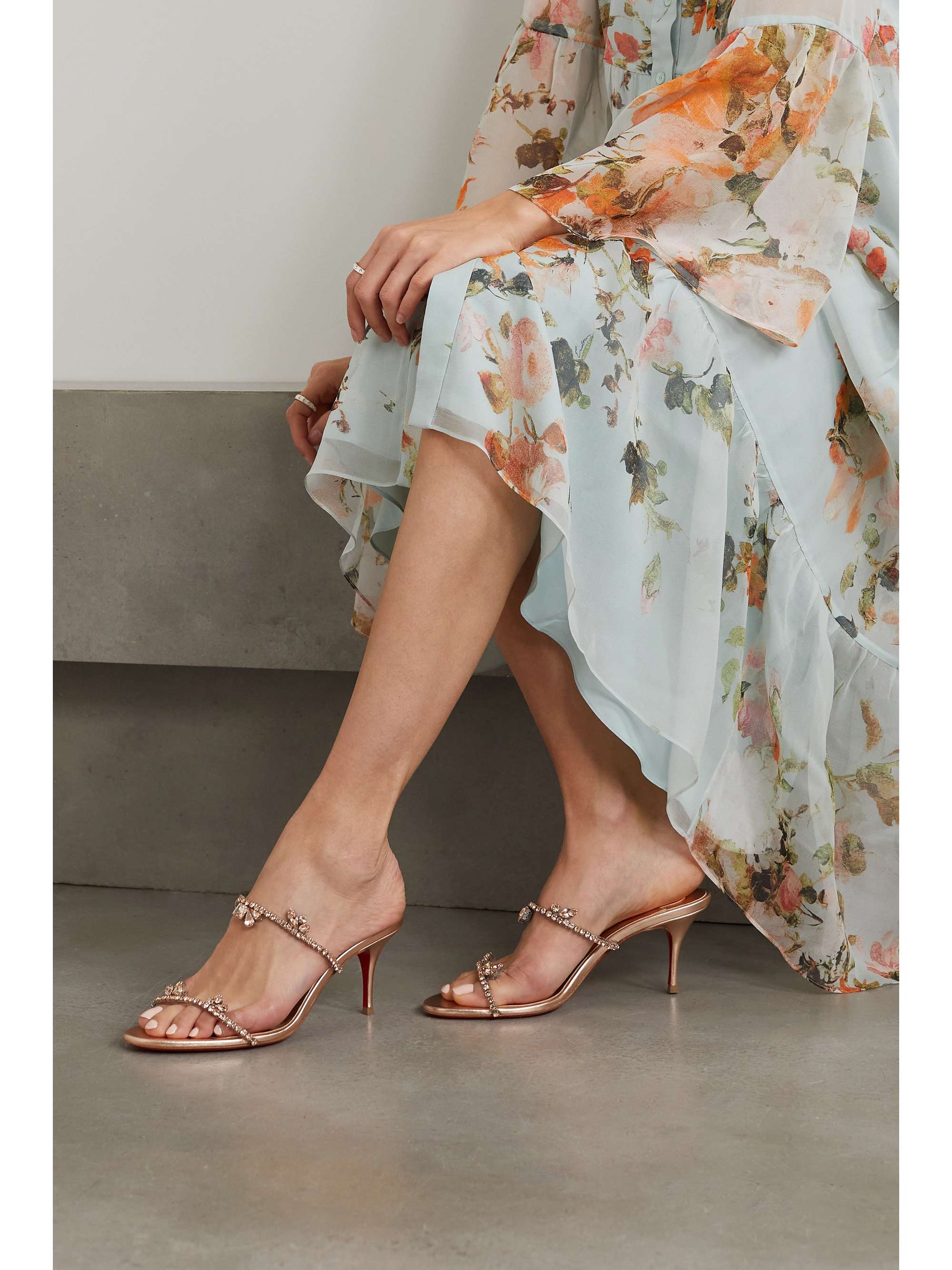 CHRISTIAN LOUBOUTIN Just Queen 70 crystal-embellished PVC mules