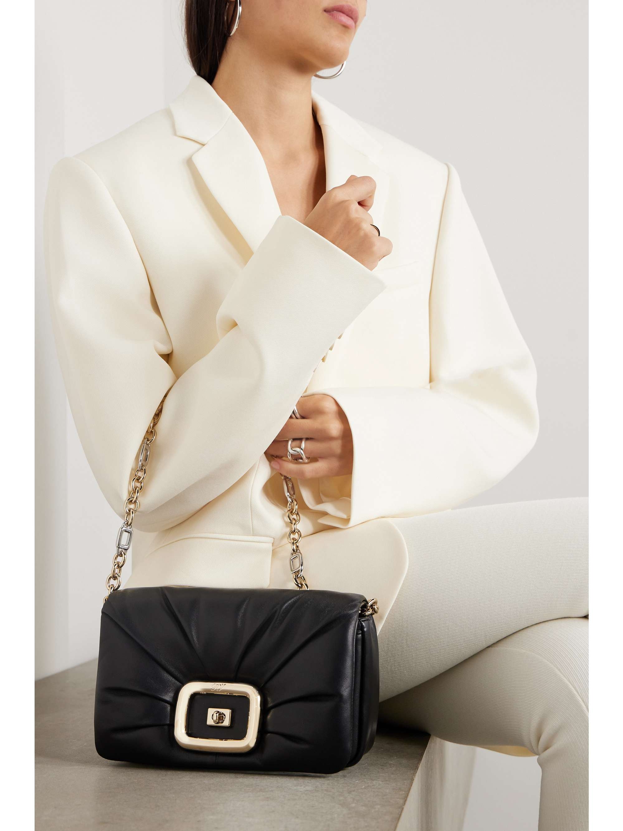 ROGER VIVIER Vic' Choc Me padded leather shoulder bag | NET-A-PORTER