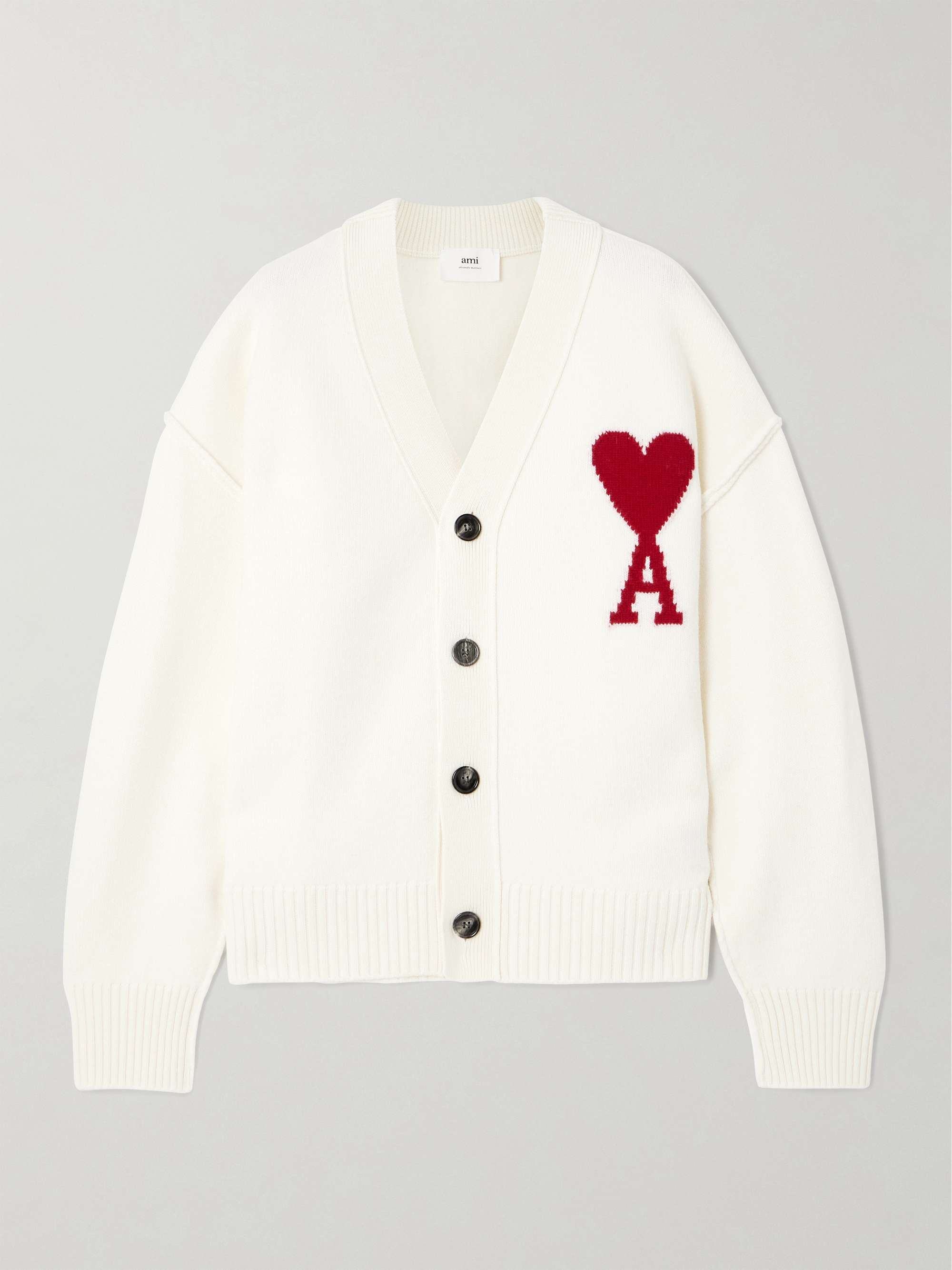 Off-white ADC intarsia merino wool cardigan | AMI PARIS | NET-A-PORTER