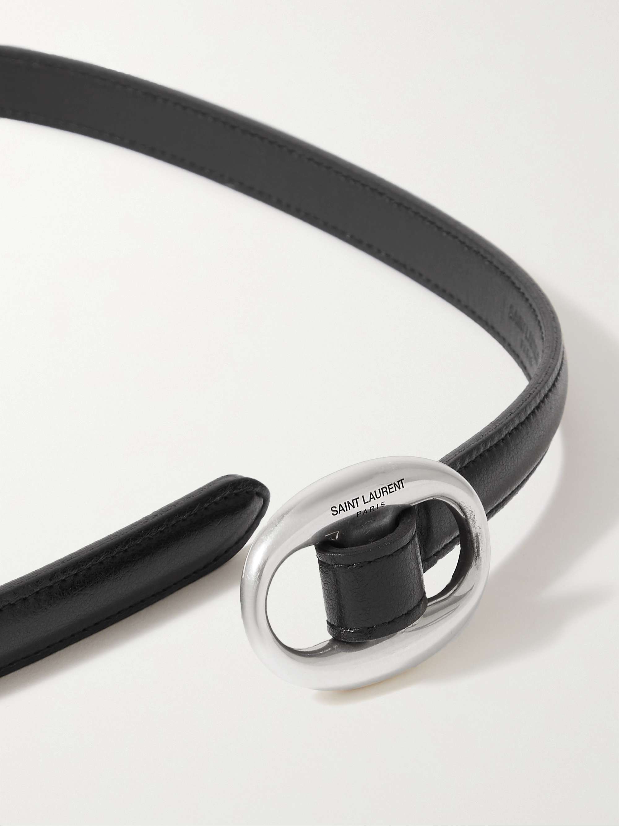 SAINT LAURENT Glossed-leather belt | NET-A-PORTER