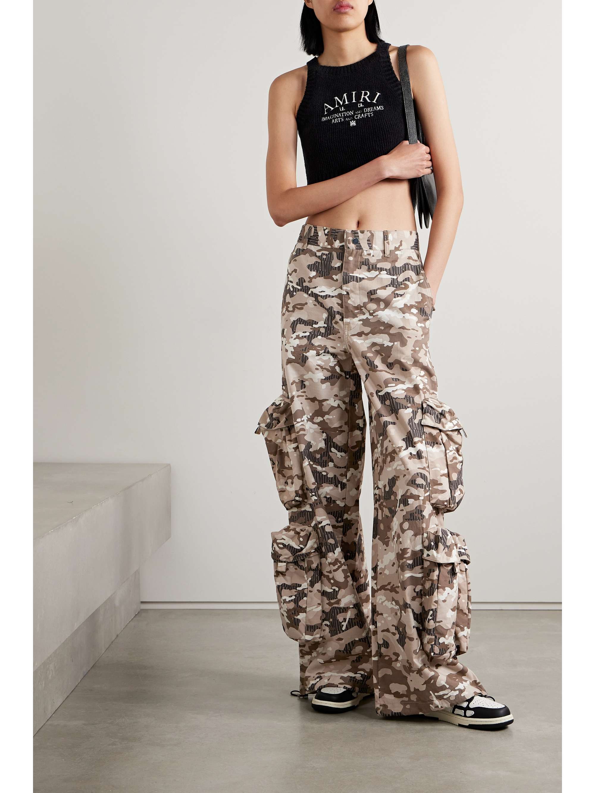 AMIRI Camouflage-print cotton-ripstop wide-leg cargo pants | NET-A