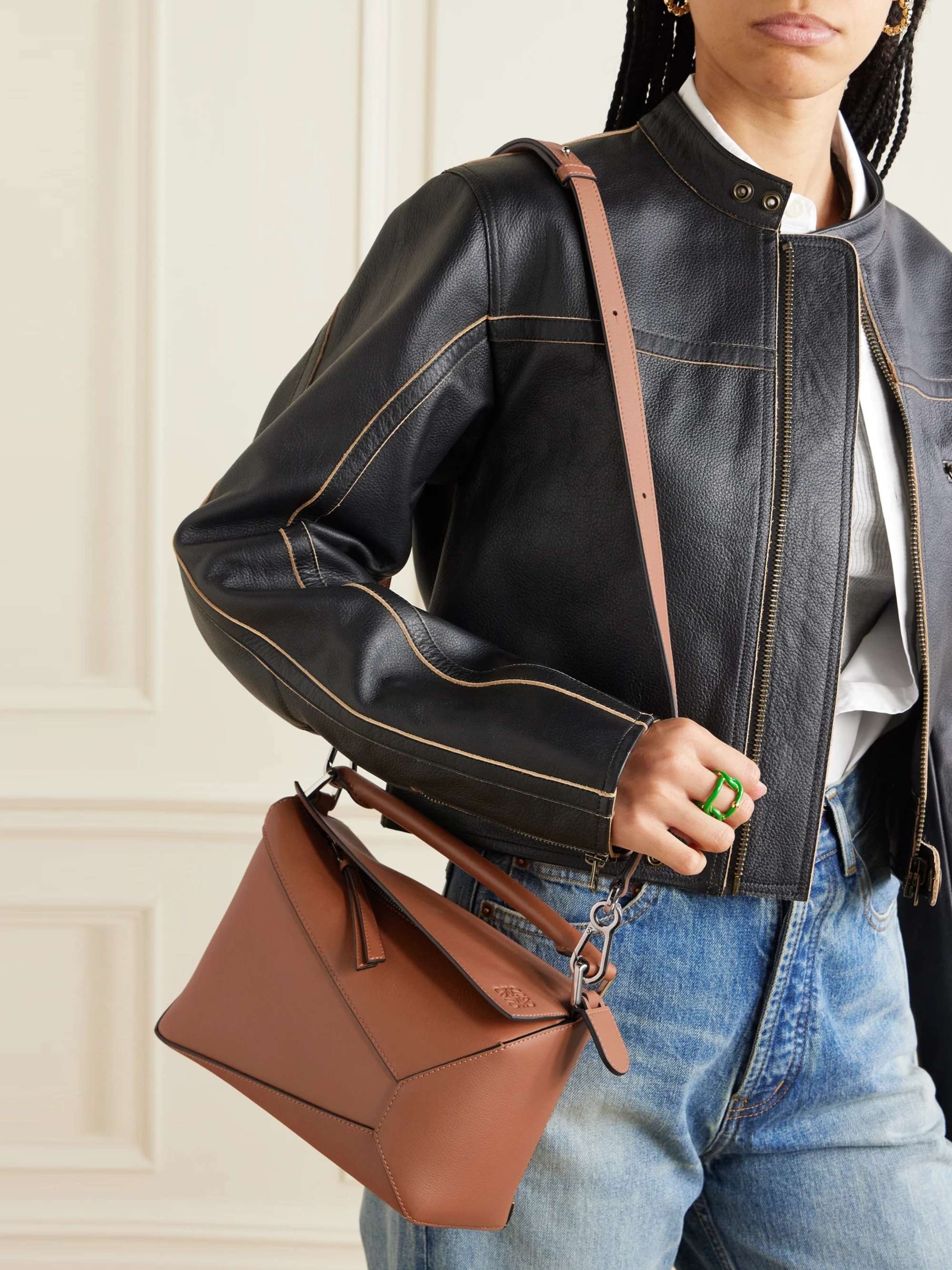 LOEWE Puzzle Edge small textured-leather shoulder bag | NET-A-PORTER