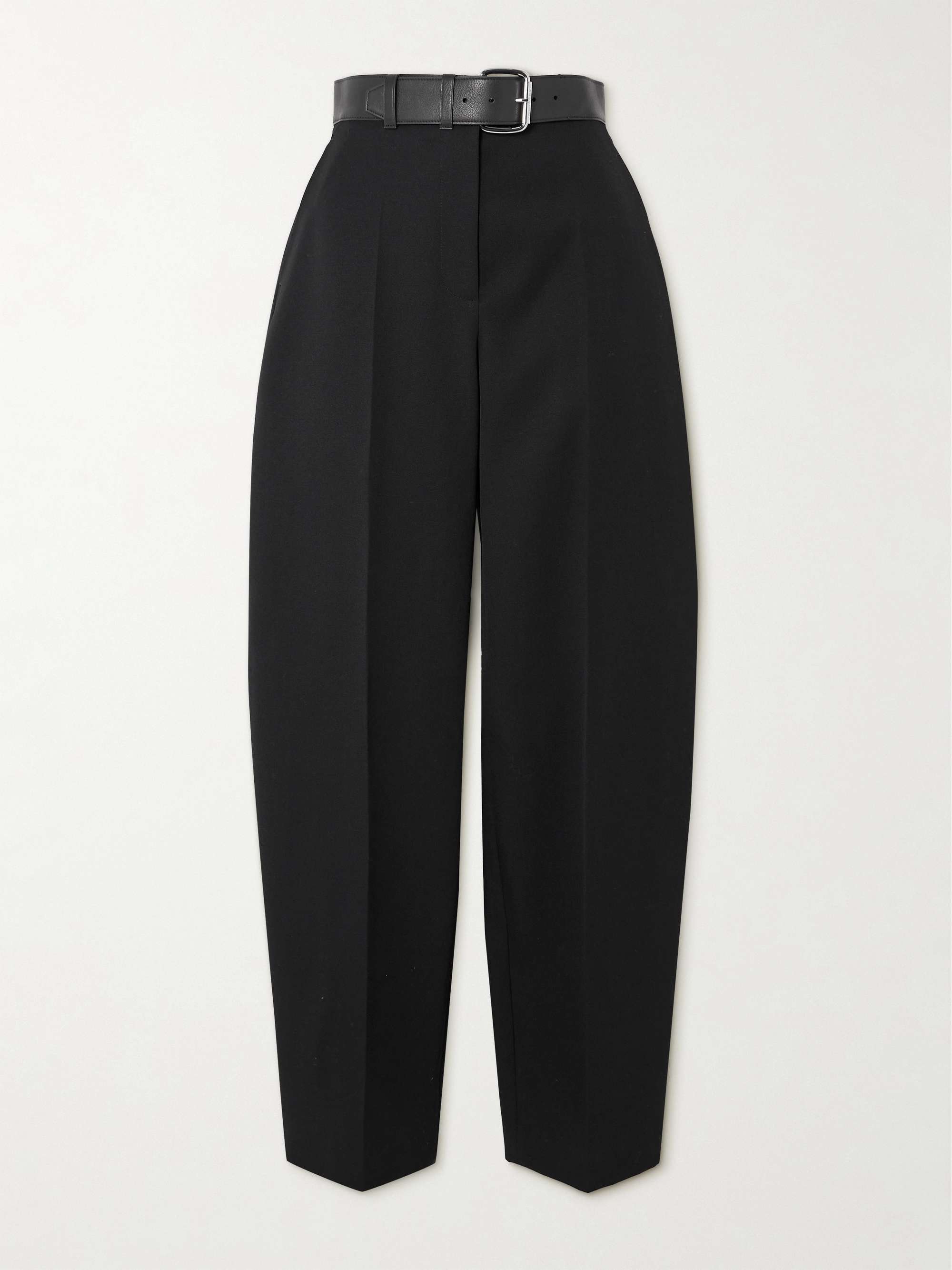 ALEXANDER WANG Belted pleated wool tapered pants | NET-A-PORTER