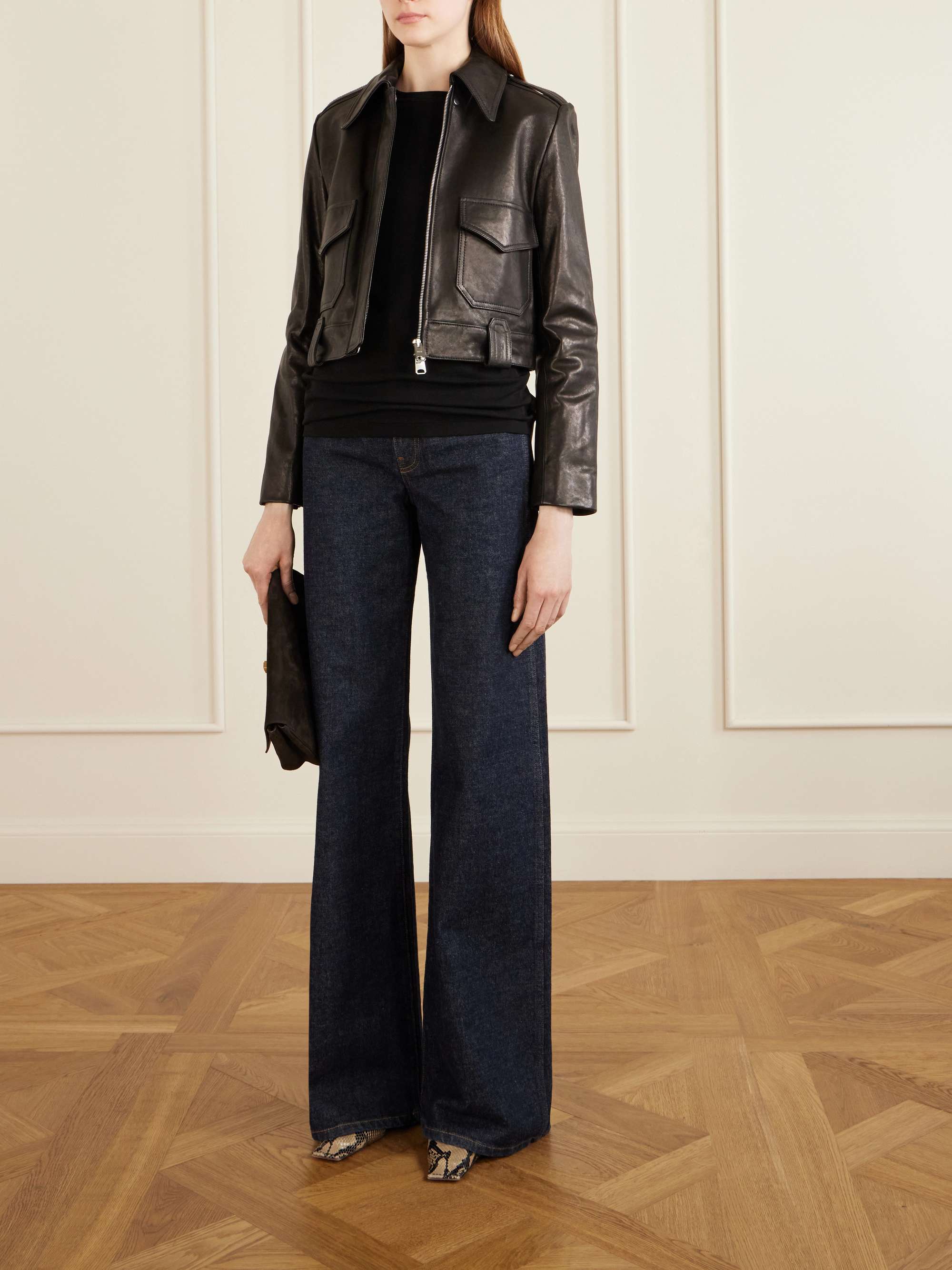 KHAITE Cordelia cropped leather jacket | NET-A-PORTER