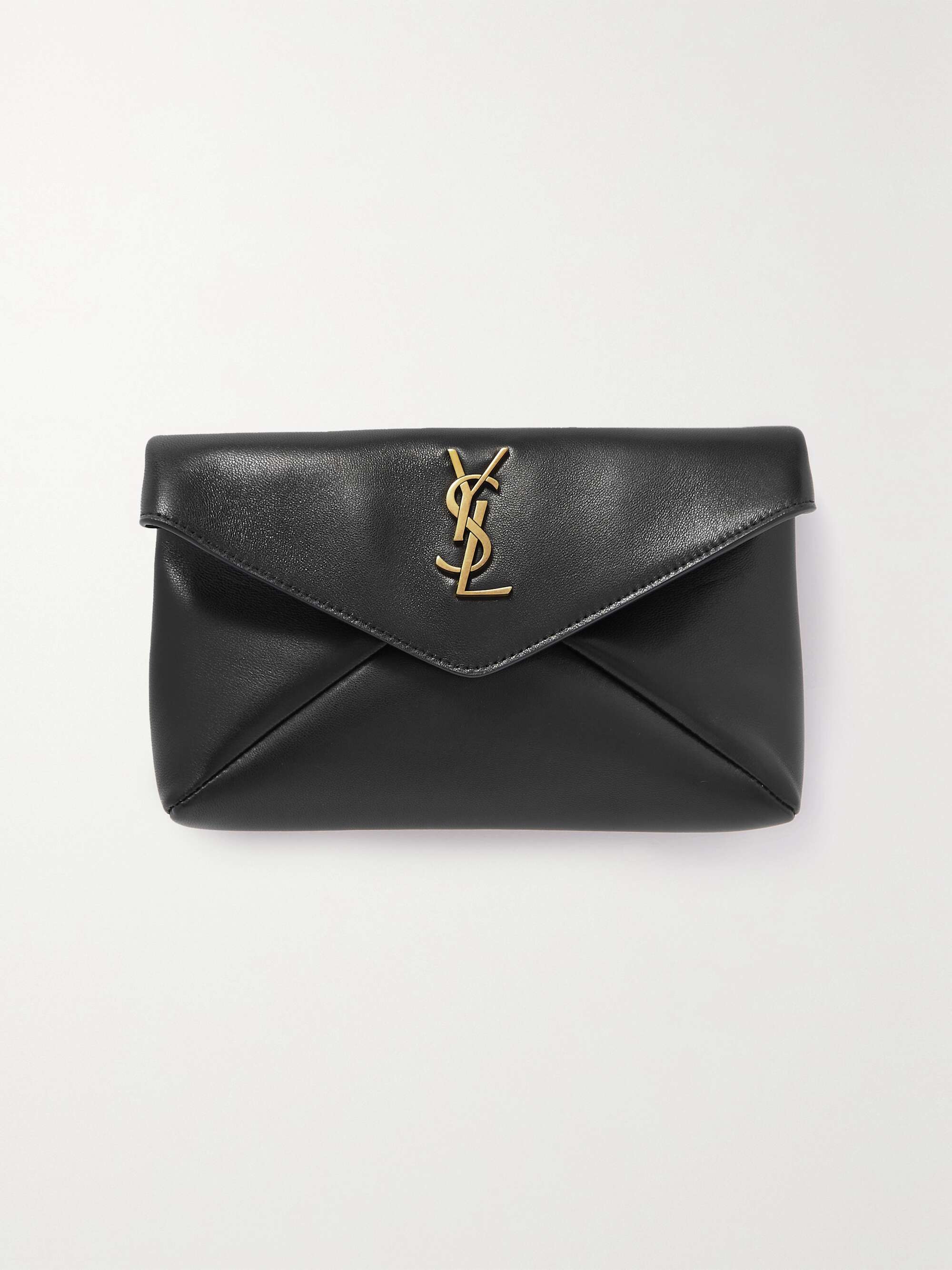 SAINT LAURENT Cassandre leather clutch | NET-A-PORTER