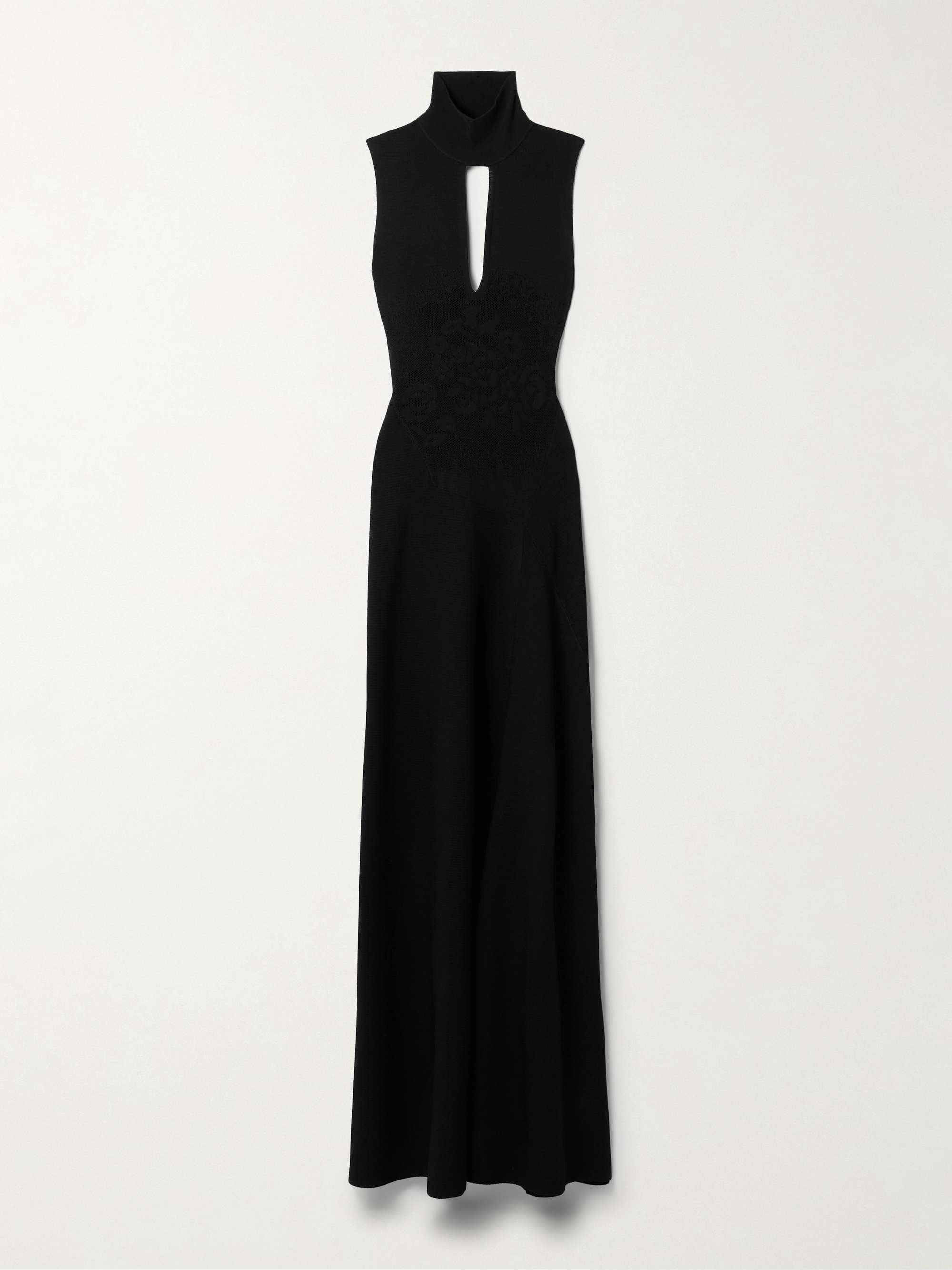 VICTORIA BECKHAM Cutout stretch-knit turtleneck gown | NET-A-PORTER