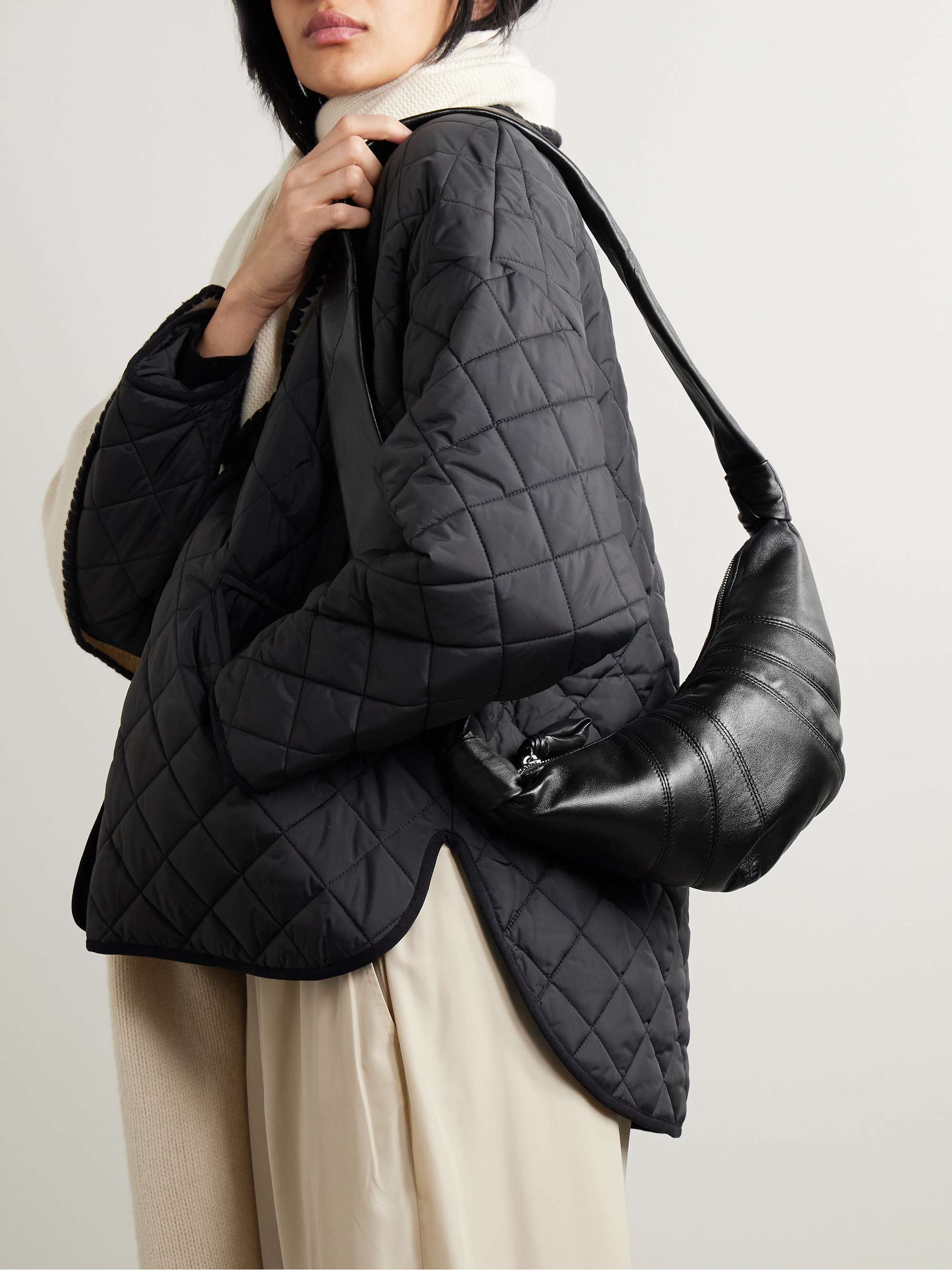 LEMAIRE Croissant small paneled leather shoulder bag | NET-A-PORTER