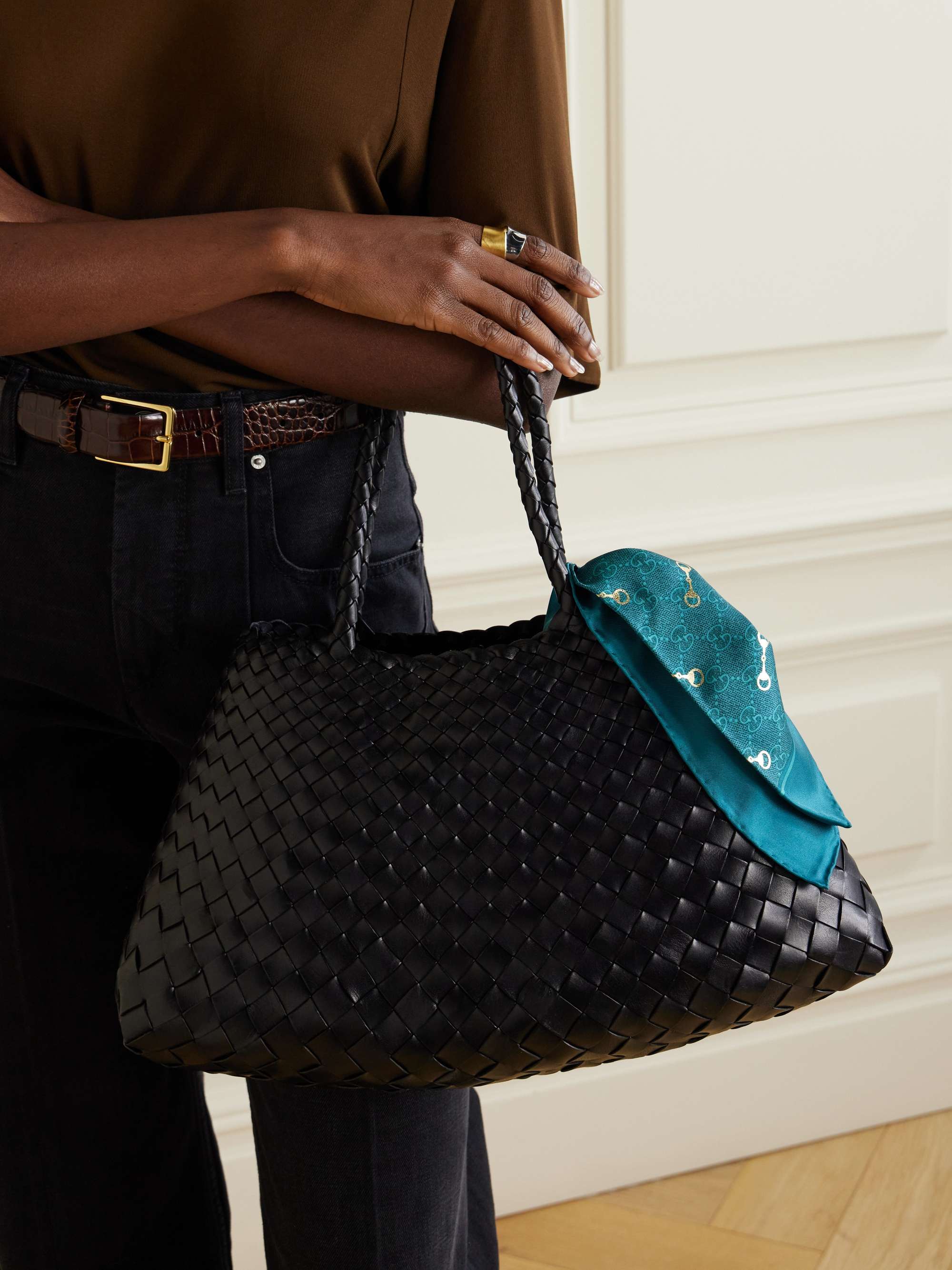 DRAGON DIFFUSION Santa Croce Big woven leather tote | NET-A-PORTER