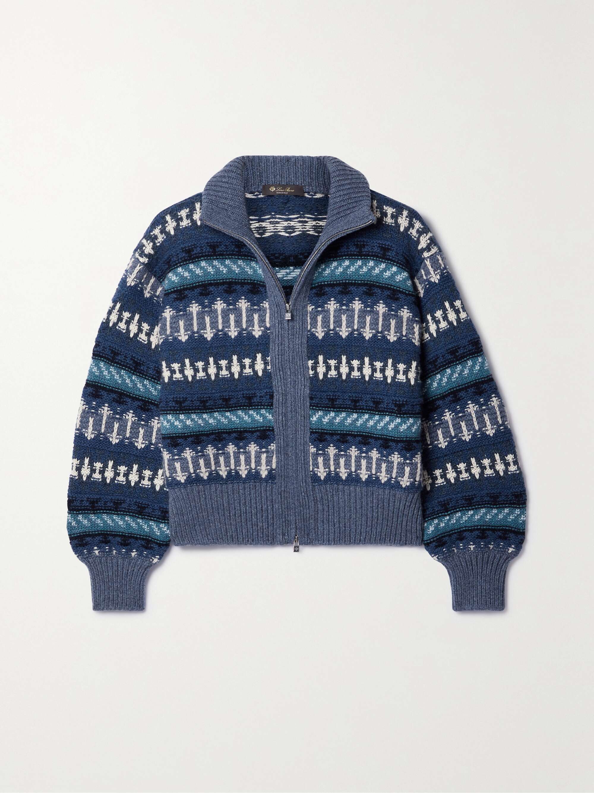 LORO PIANA Holiday Noel jacquard-knit cashmere cardigan | NET-A-PORTER