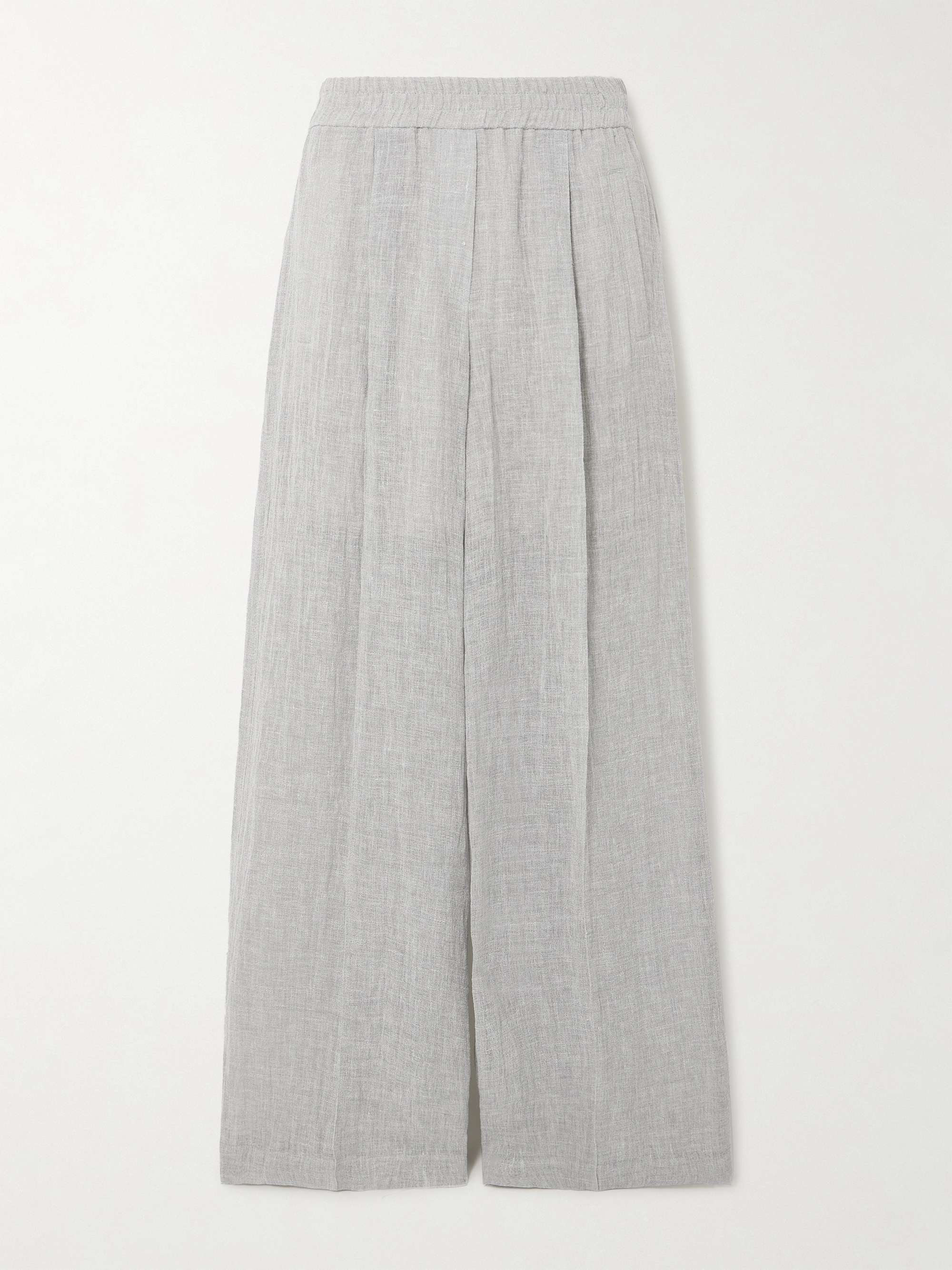 BRUNELLO CUCINELLI Crinkled linen-blend wide-leg pants | NET-A-PORTER