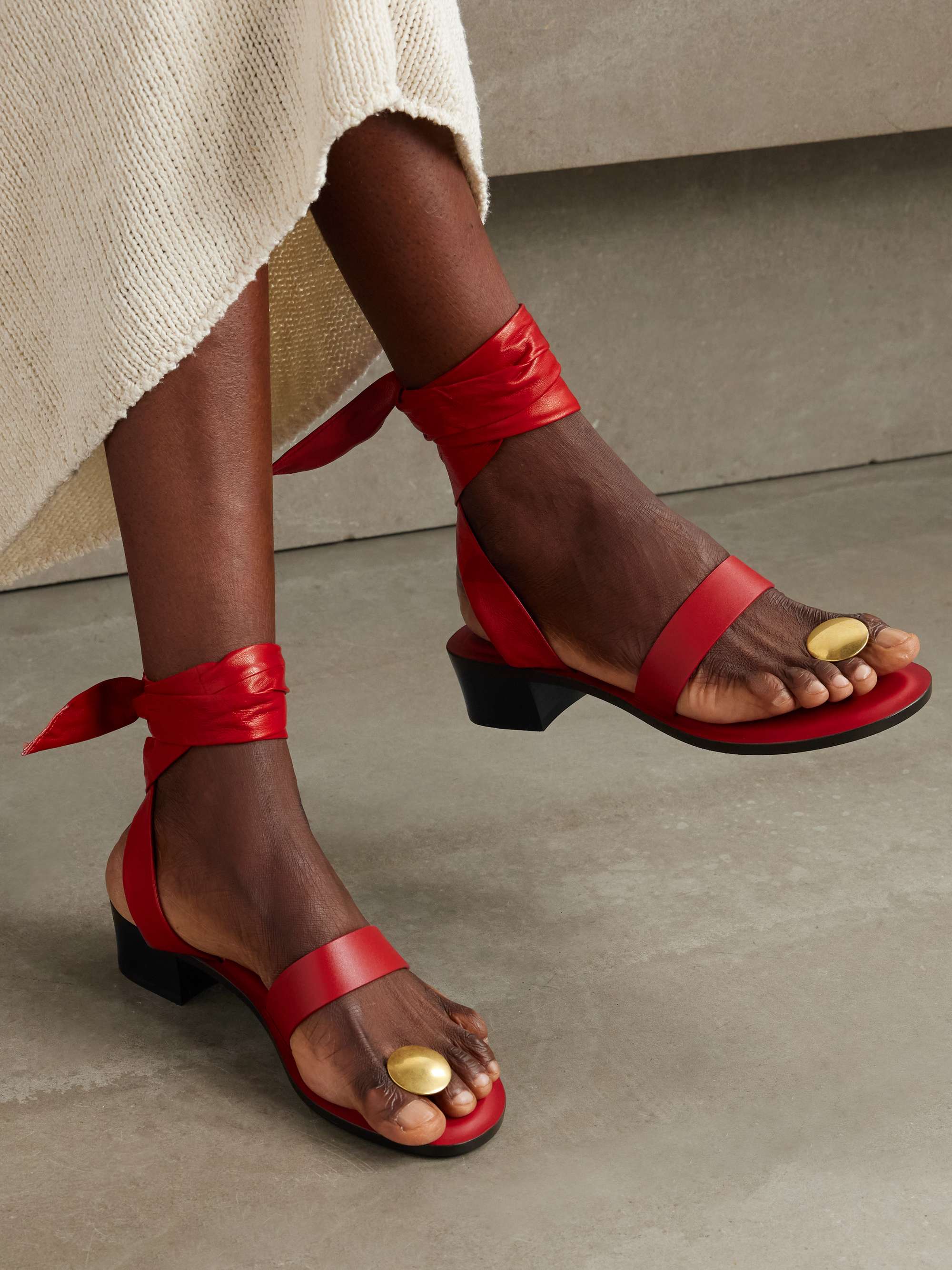 THE ROW Band embellished leather sandals | NET-A-PORTER