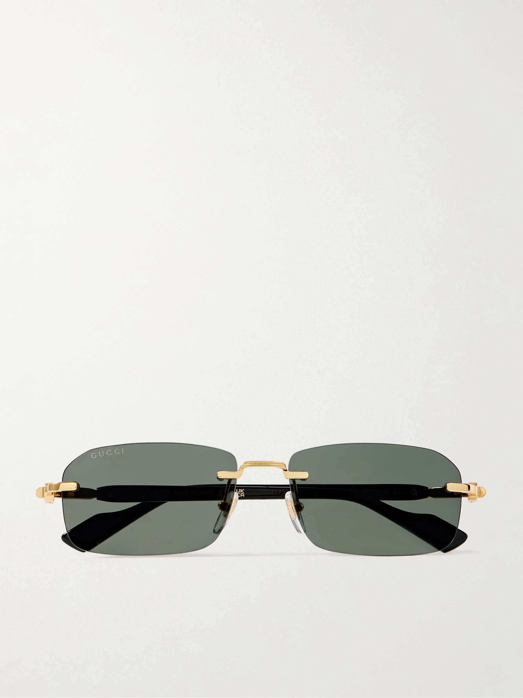 GUCCI EYEWEAR Rimless sqaure-frame gold-tone and acetate