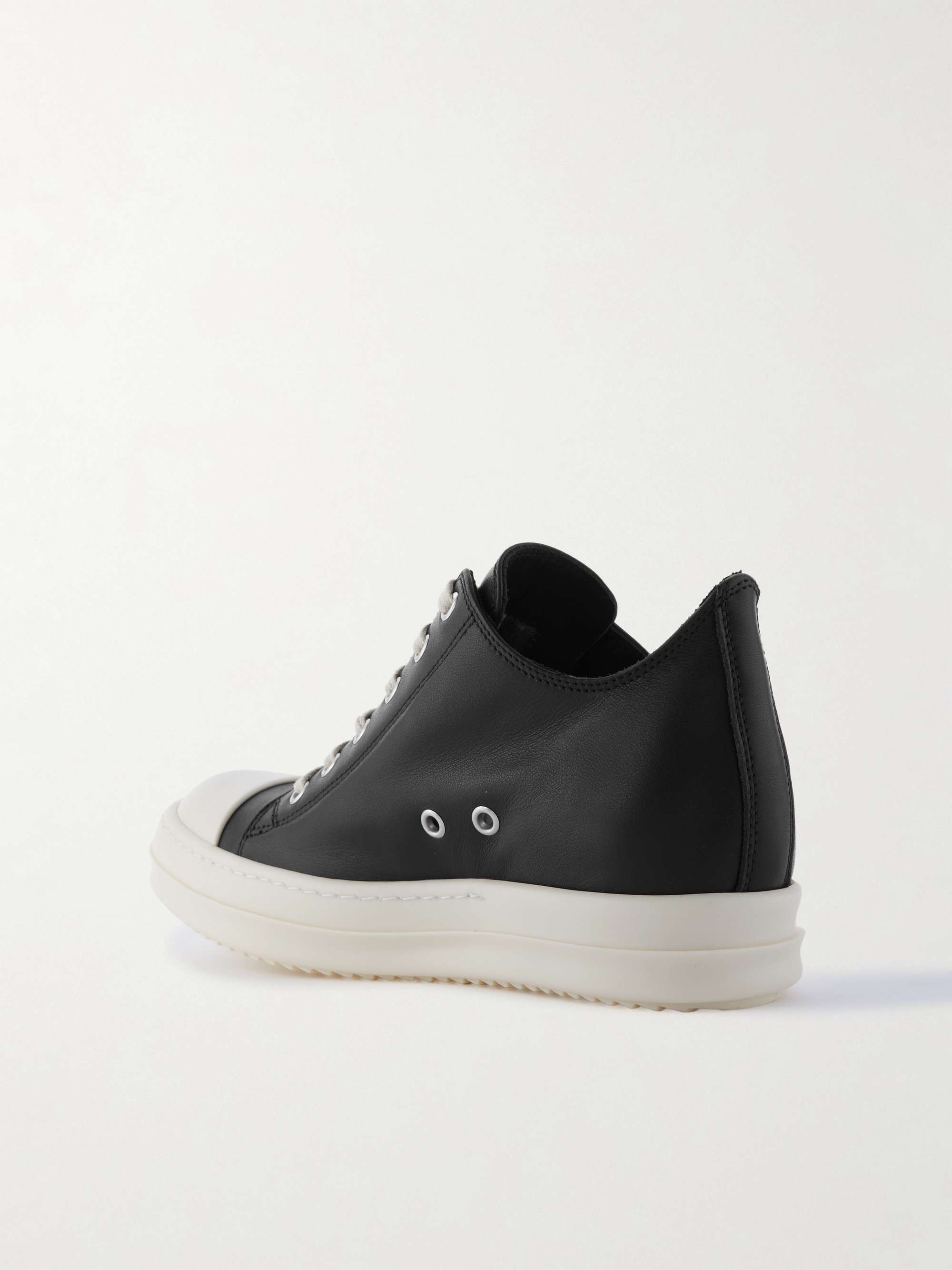RICK OWENS Leather sneakers | NET-A-PORTER