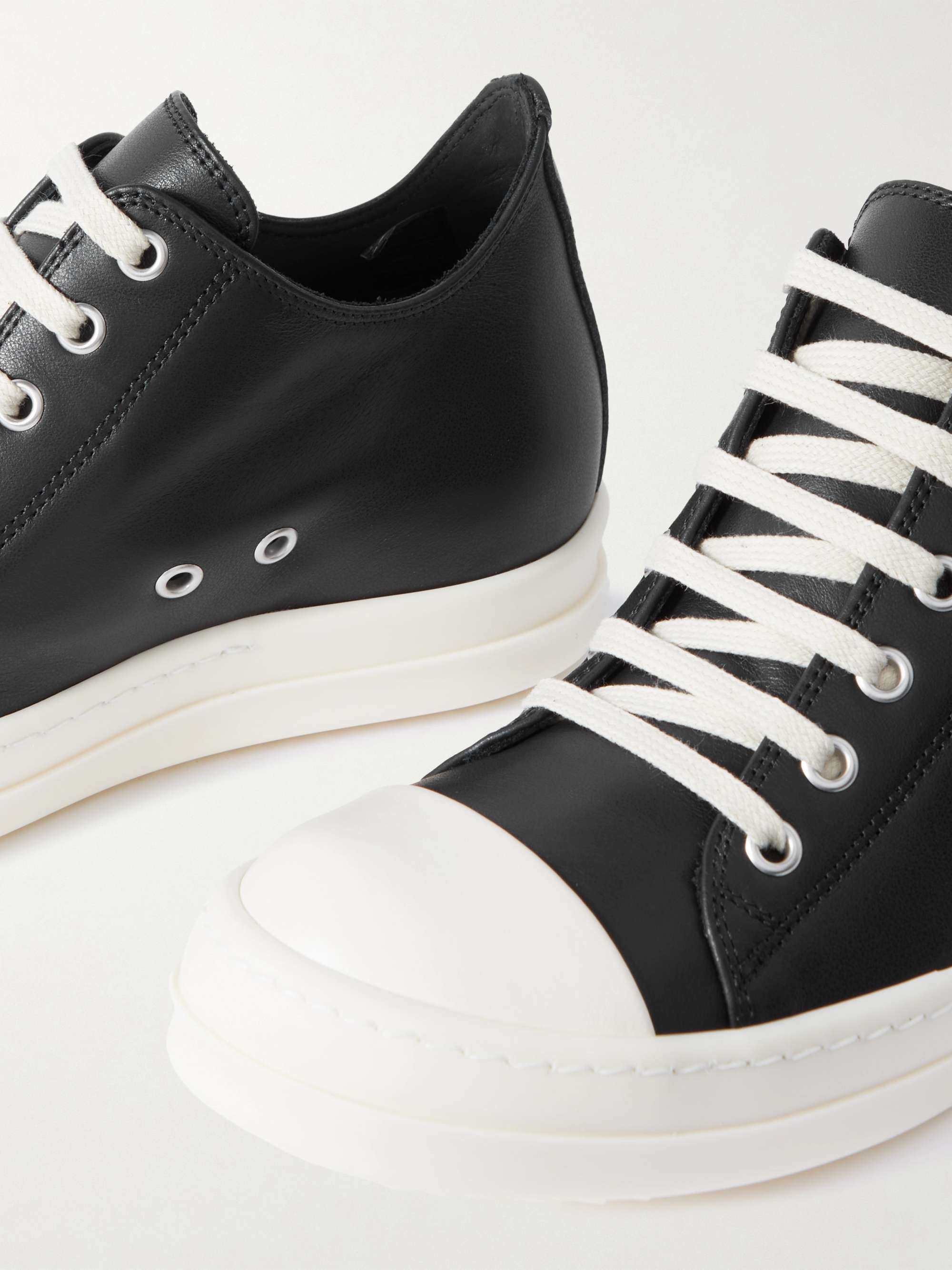 RICK OWENS Leather sneakers | NET-A-PORTER