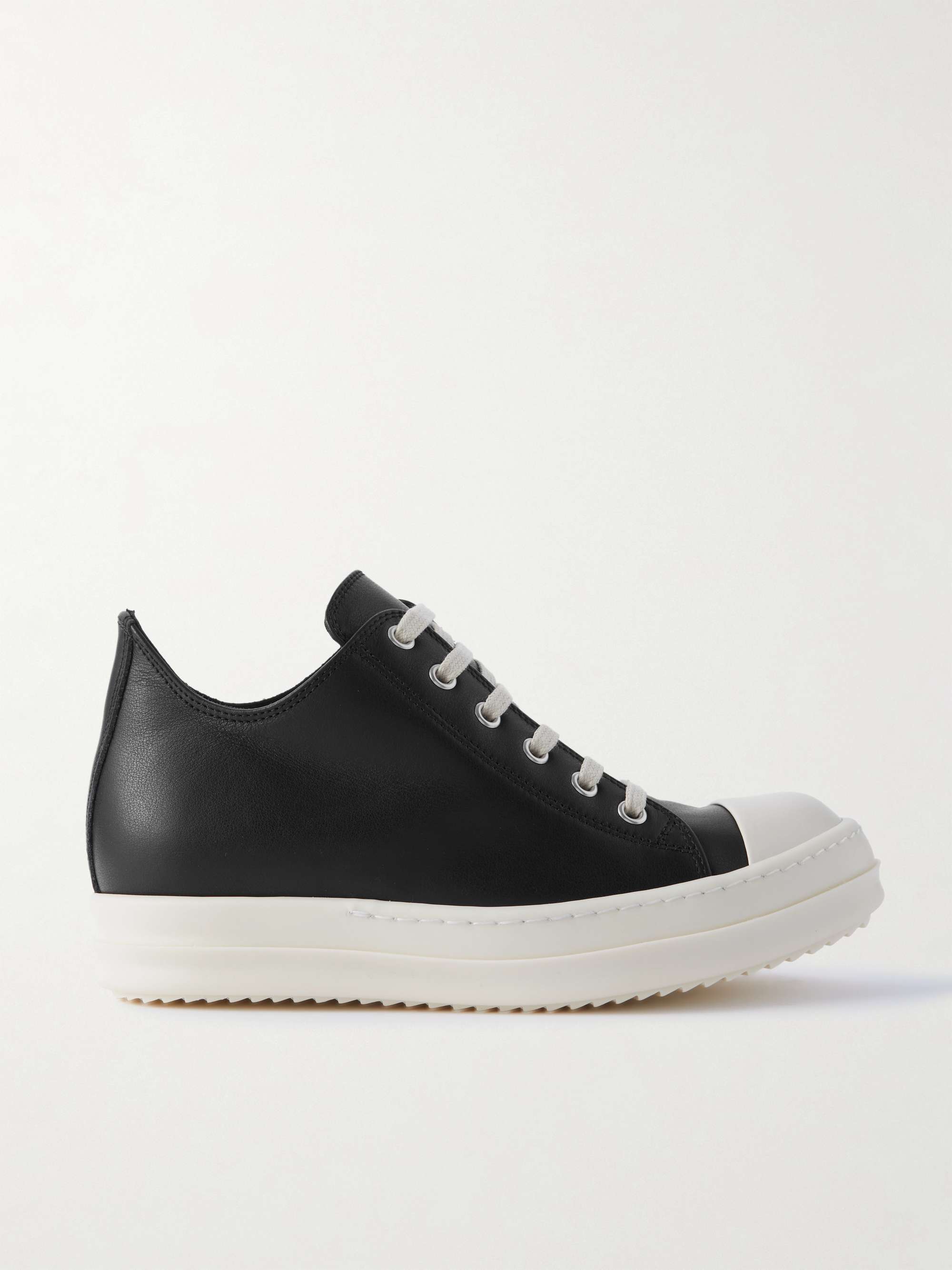 RICK OWENS Leather sneakers | NET-A-PORTER
