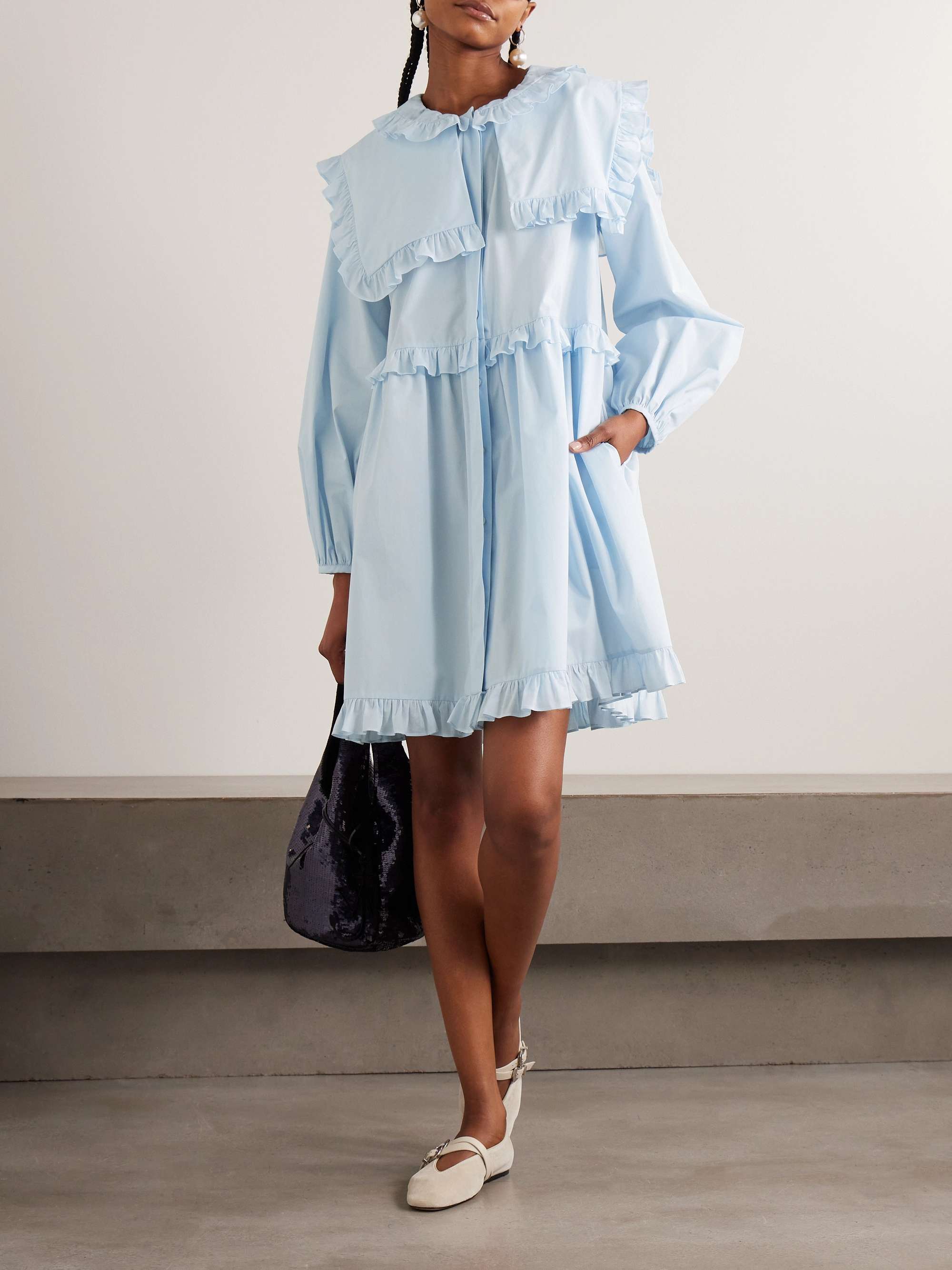 MOLLY GODDARD Lizzie ruffled cotton mini dress | NET-A-PORTER