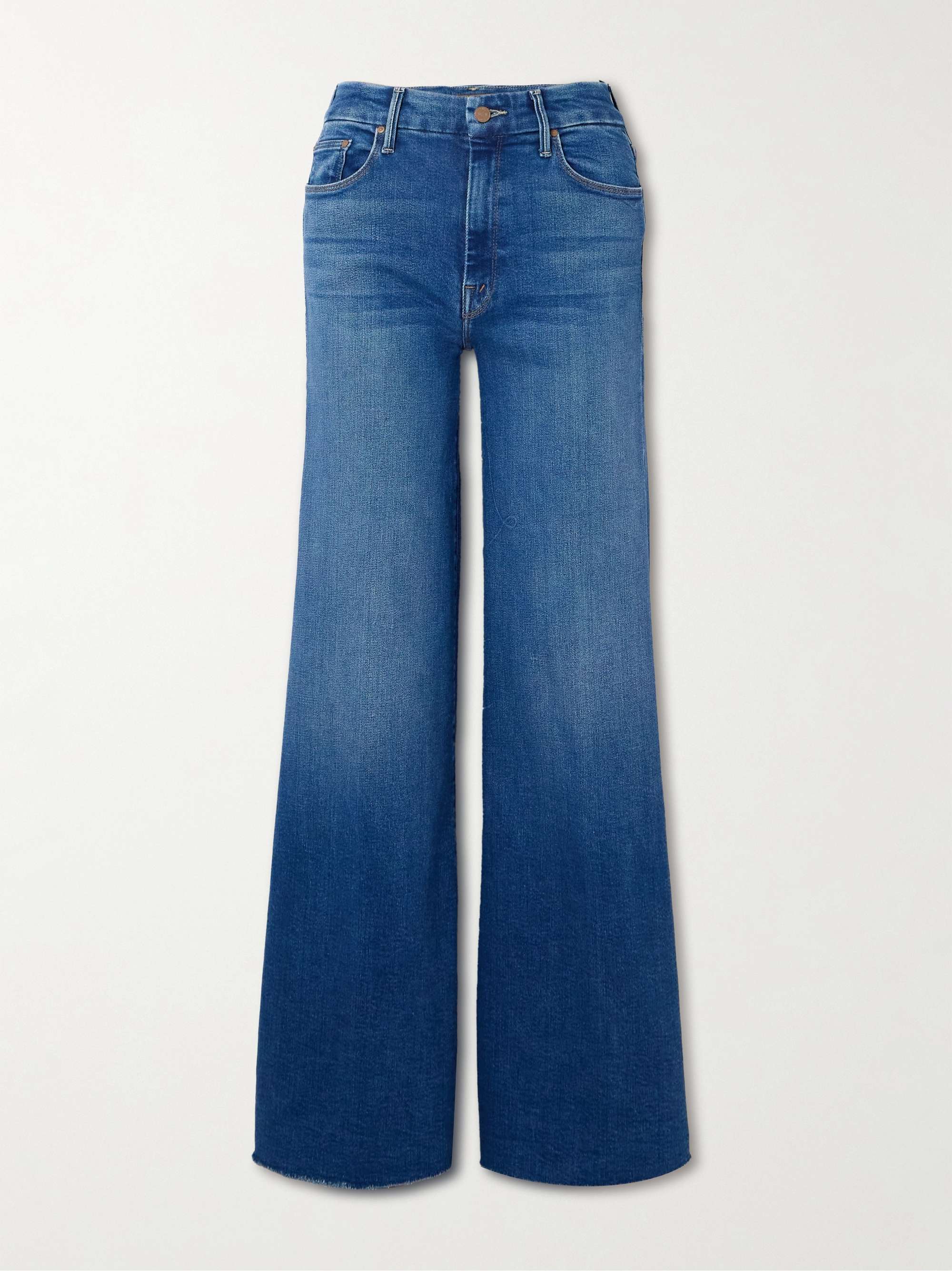 MOTHER The Roller Fray frayed mid-rise wide-leg jeans | NET-A-PORTER