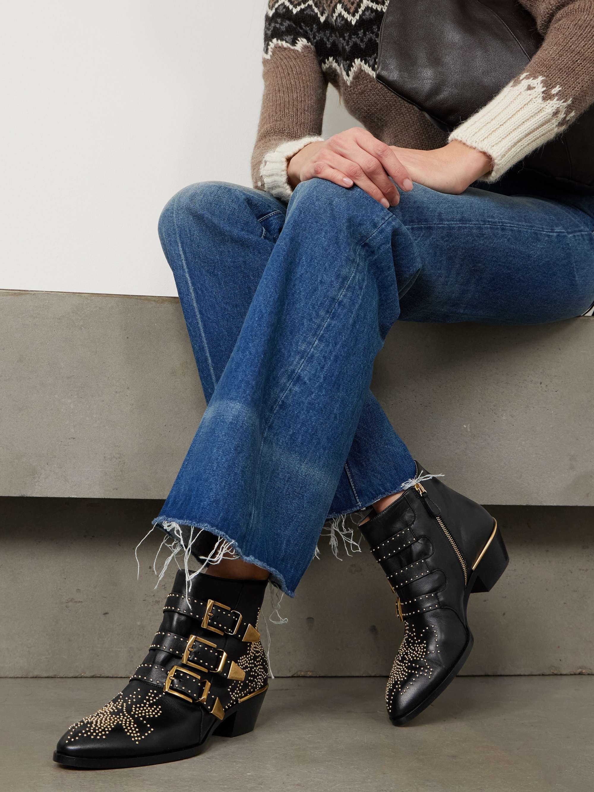 CHLOÉ Susanna studded leather ankle boots | NET-A-PORTER