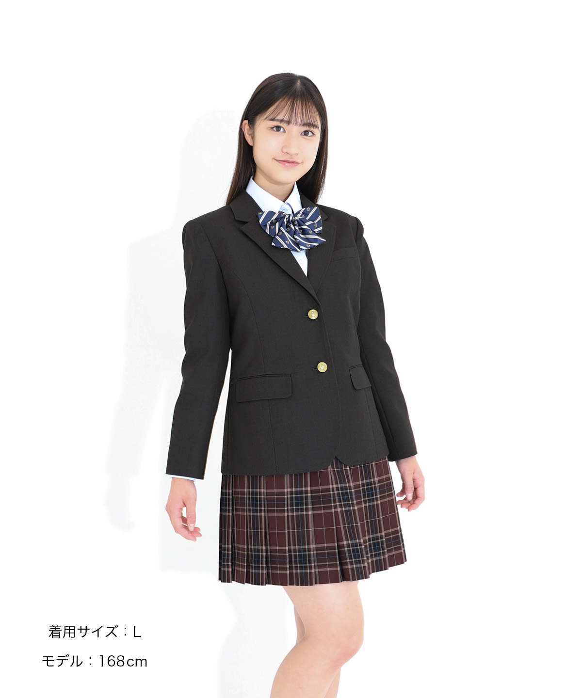 M〕ブレザー4点セット 2つ釦チャコールグレーブレザー×レッドスカート