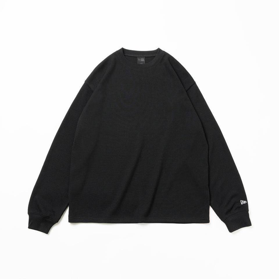 長袖 オーバーサイズド ワッフル Tシャツ BLACK LABEL FW25 ブラック