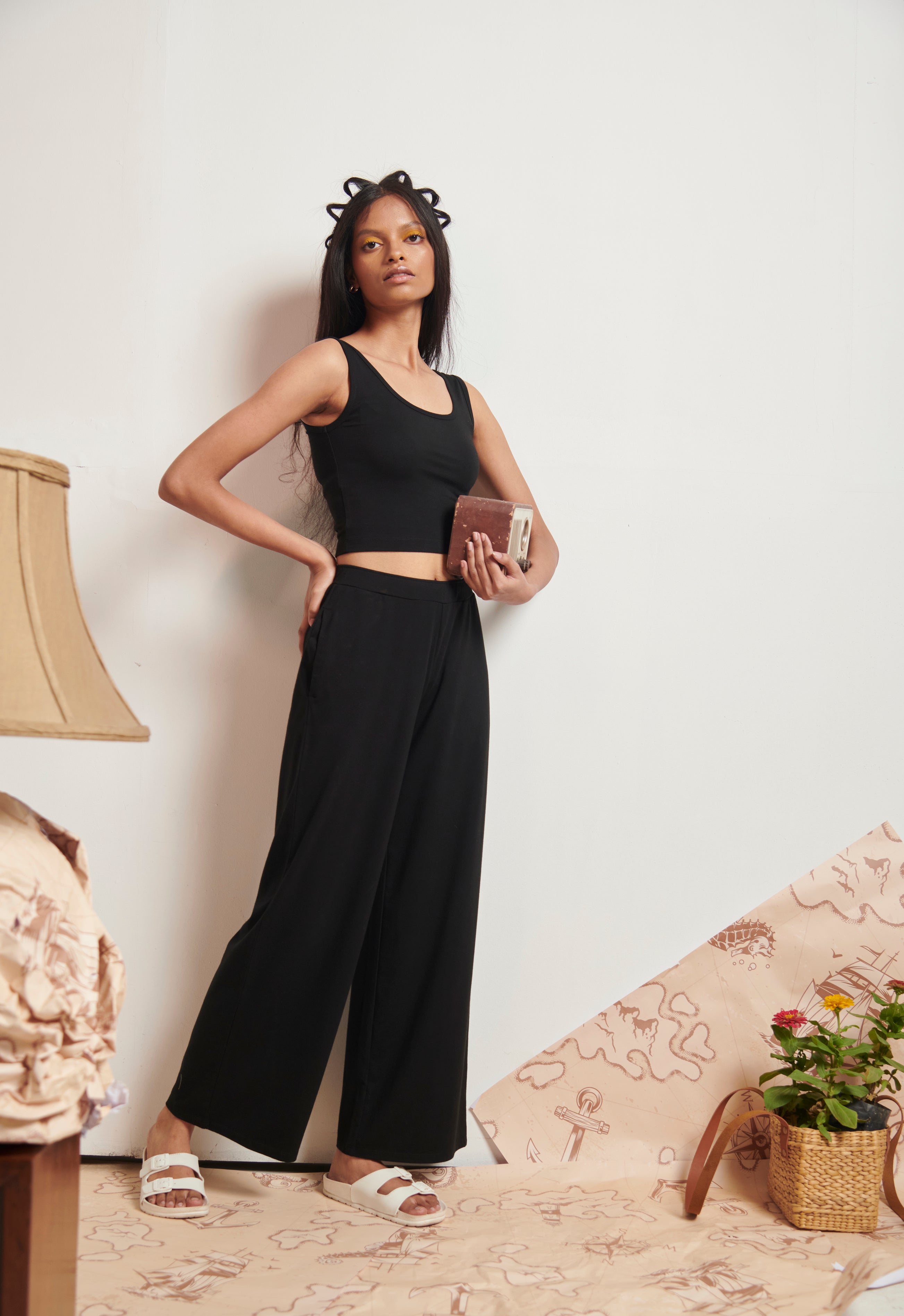 Supima Black Flare Pants - Buy Black Flare Pants by Necesera